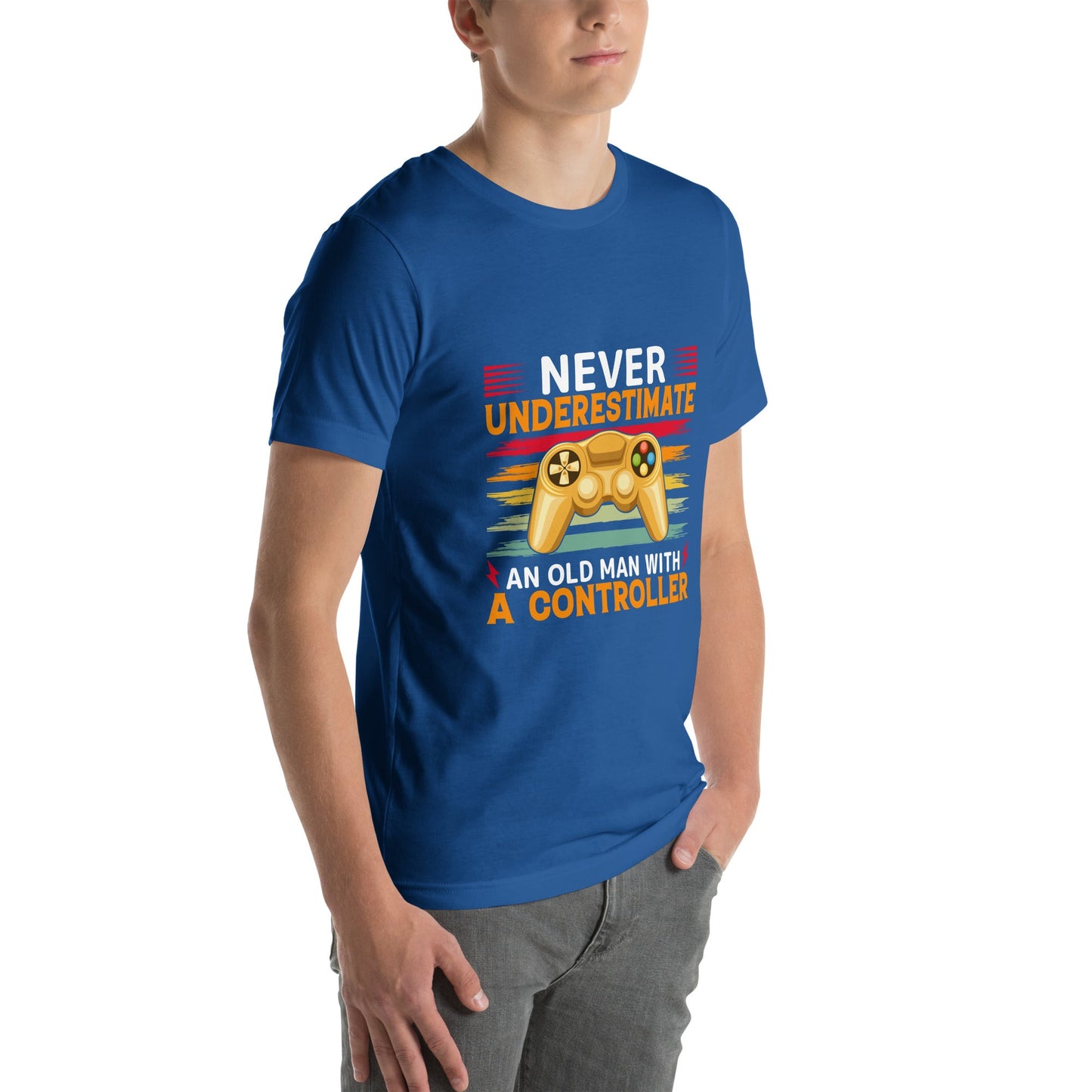 Never Underestimate an old man with a controller - Unisex t-shirt by DarkByteGear