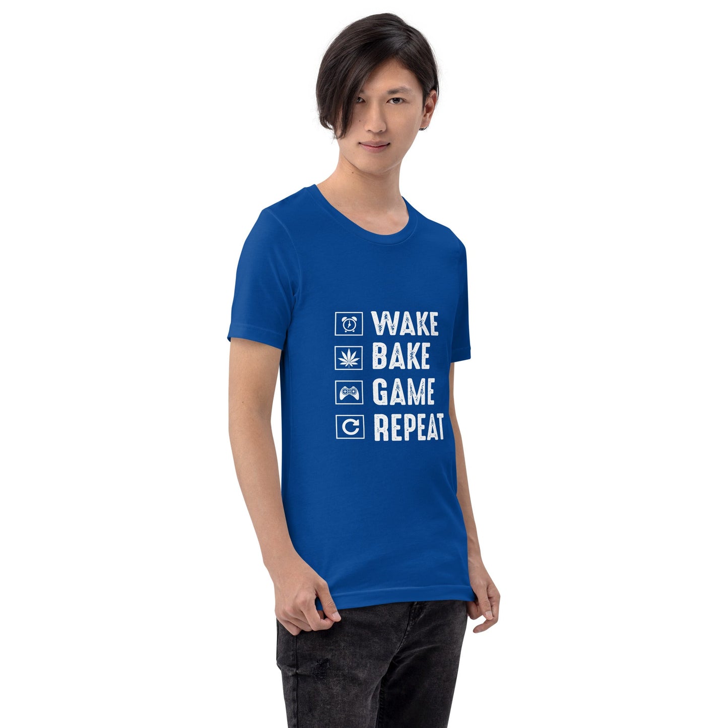 Wake, Bake, Game, Repeat Rima 13 - Unisex t-shirt by DarkByteGear