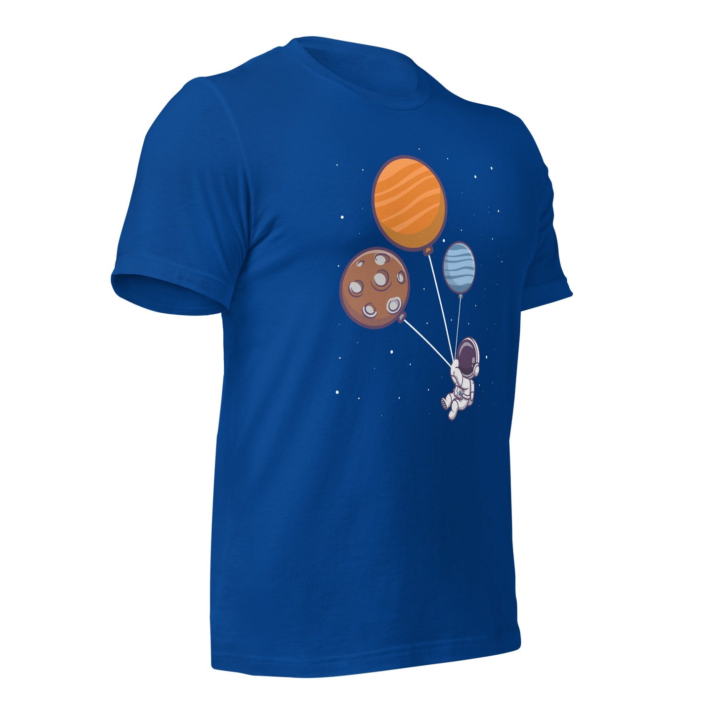 Astronaut with Balloons in Space - Unisex T-shirt by DarkByteGear