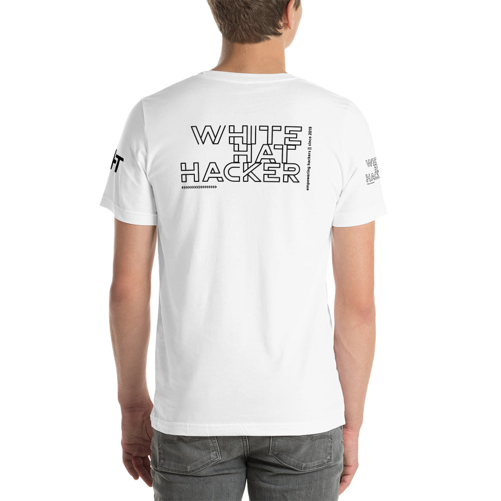 White Hat Hacker - Short-Sleeve Unisex T-Shirt (all sides print) by DarkByteGear