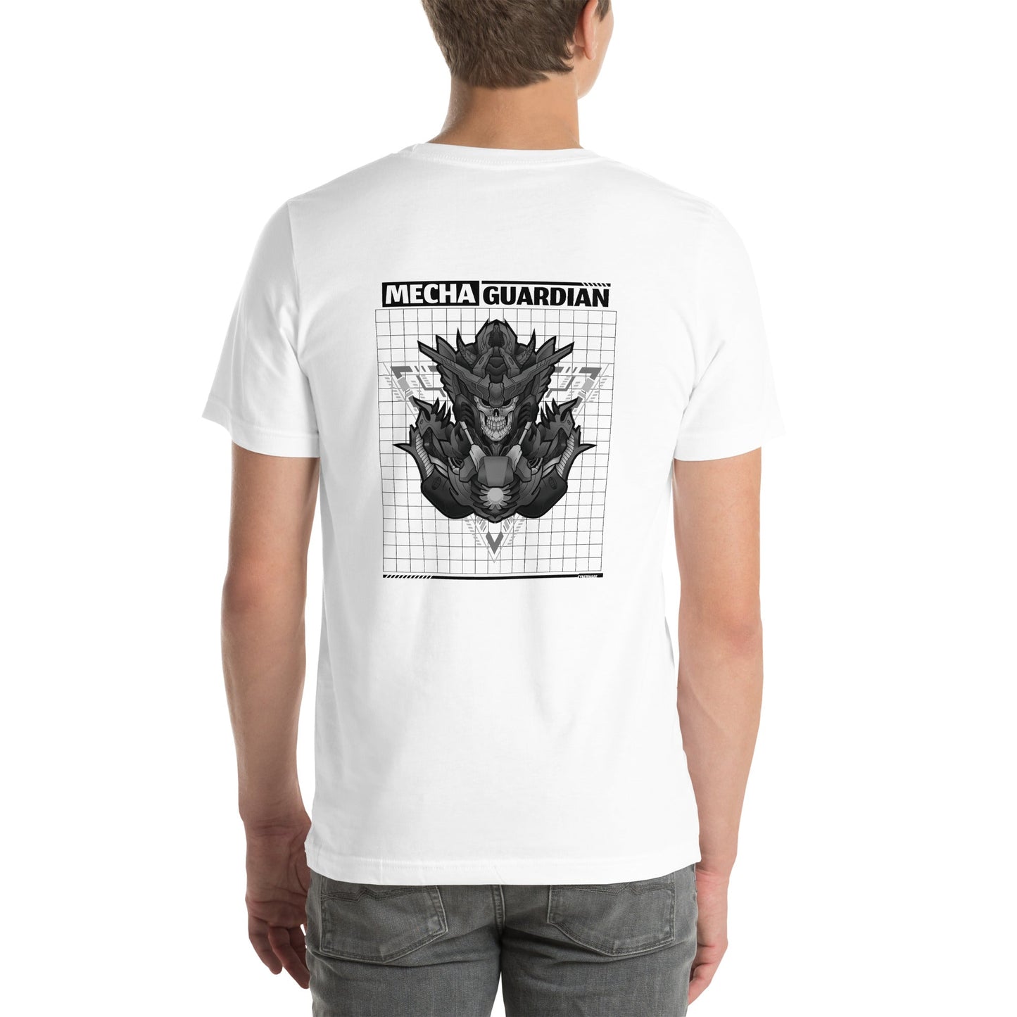 Mecha Guardian - Unisex t-shirt ( Back Print ) by DarkByteGear