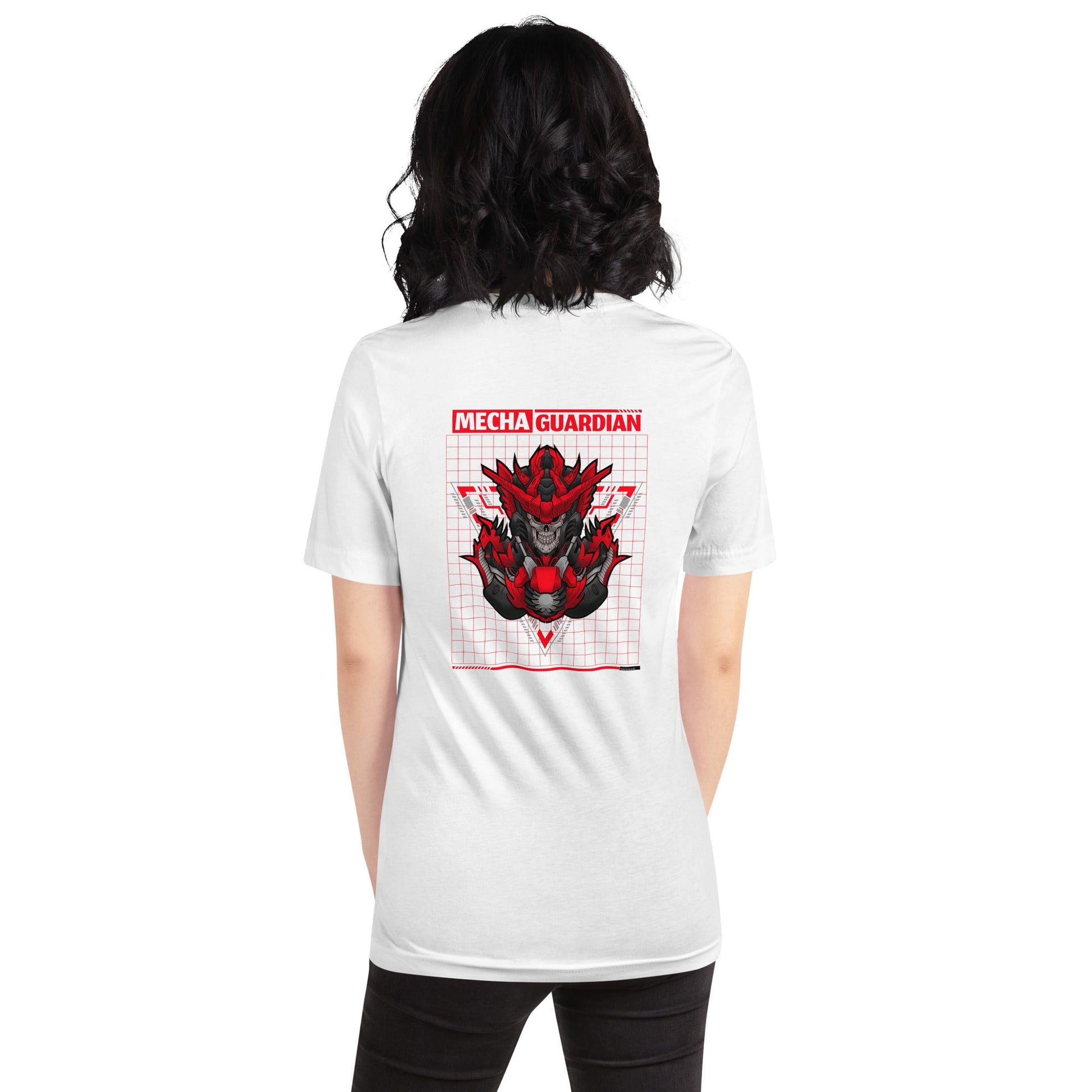 Red Mecha Guardian - Unisex t-shirt ( Back Print ) by DarkByteGear
