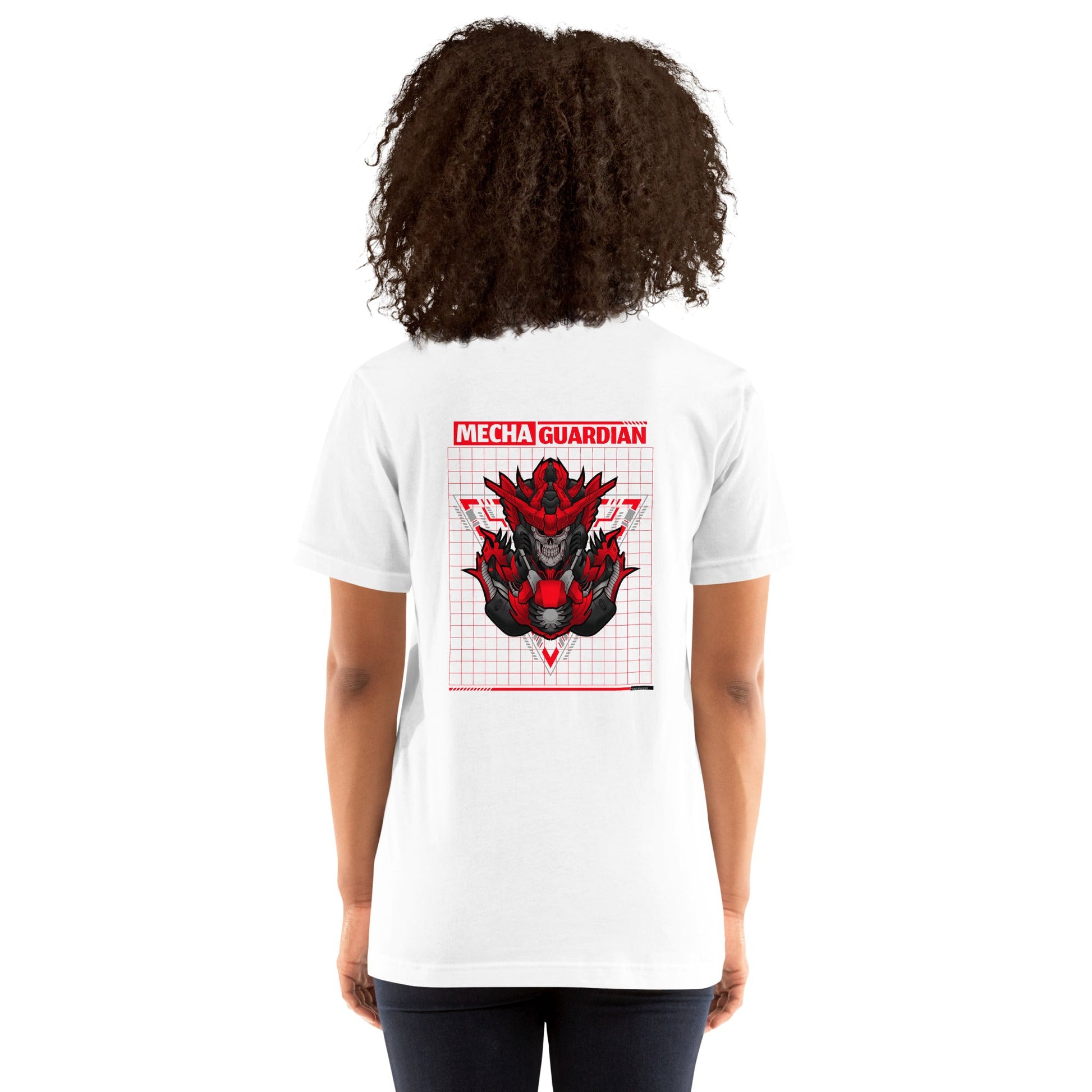 Red Mecha Guardian - Unisex t-shirt ( Back Print ) by DarkByteGear