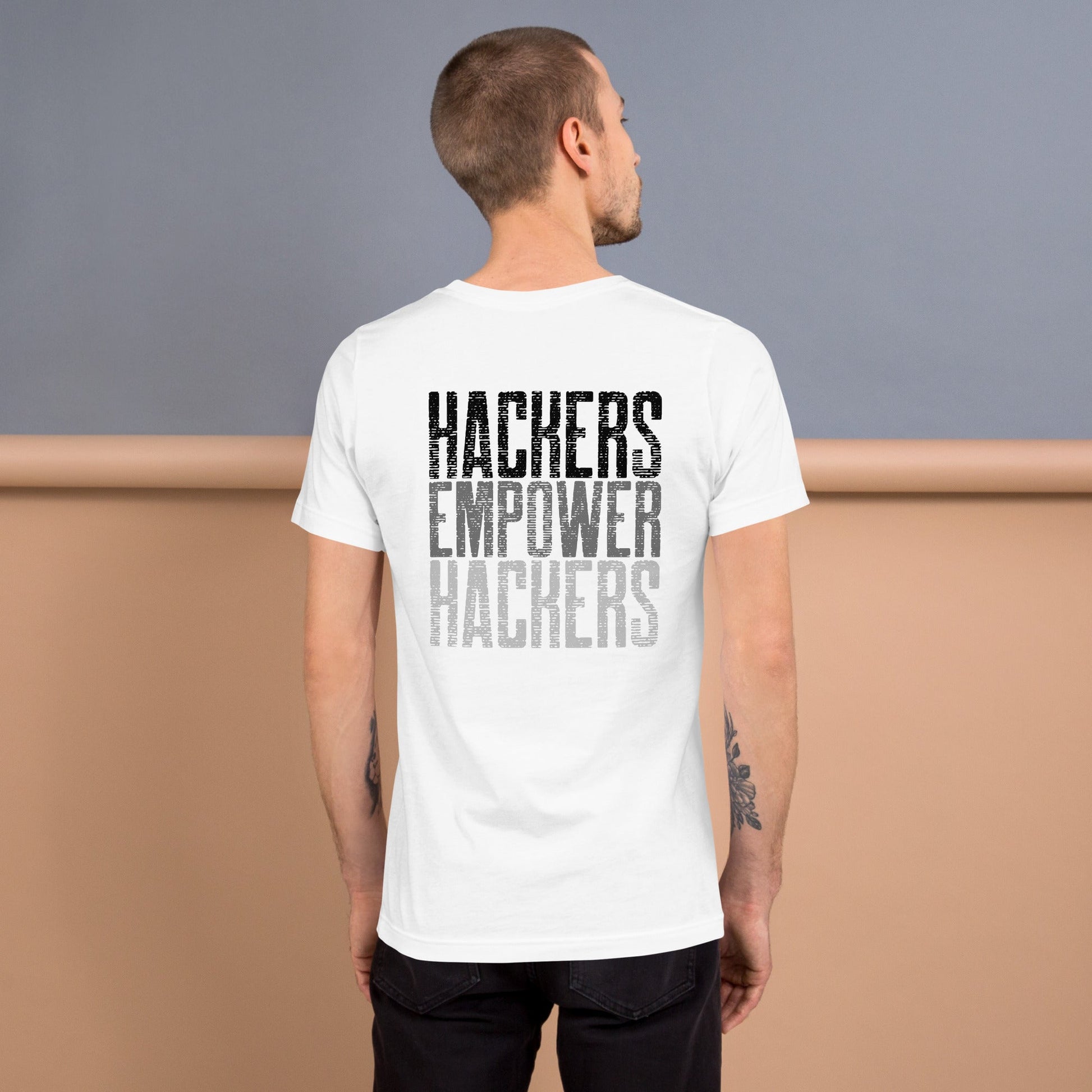 Hackers Empower Hackers V1 - Unisex t-shirt ( Back Print ) by DarkByteGear
