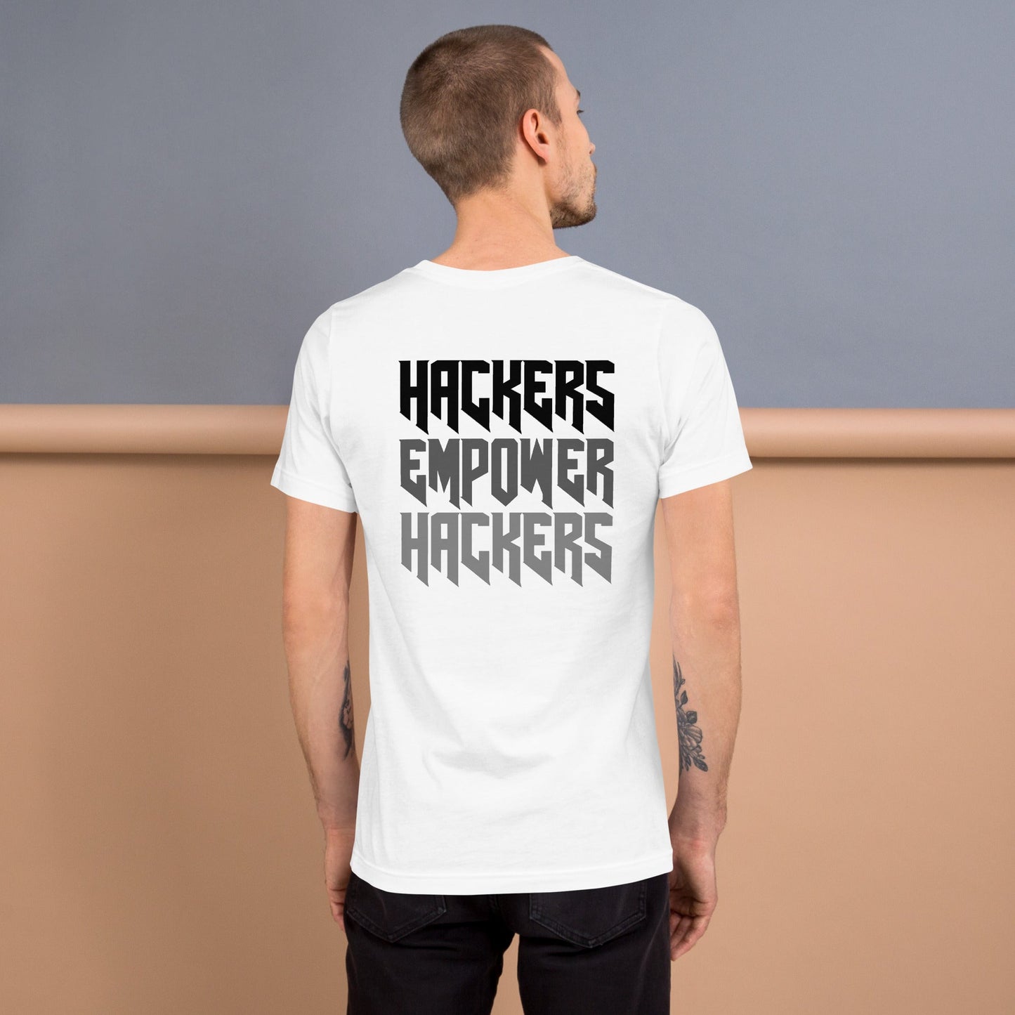 Hackers Empower Hackers V4 - Unisex t-shirt ( Back Print ) by DarkByteGear