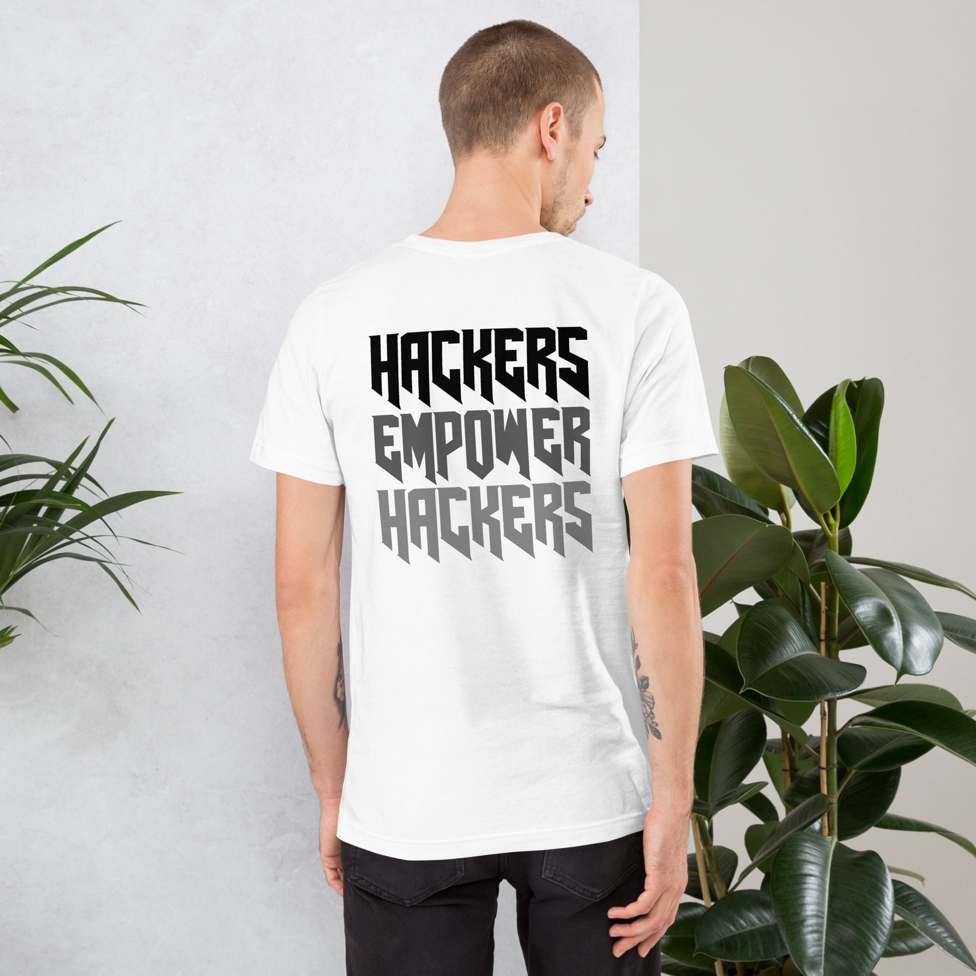 Hackers Empower Hackers V4 - Unisex t-shirt ( Back Print ) by DarkByteGear