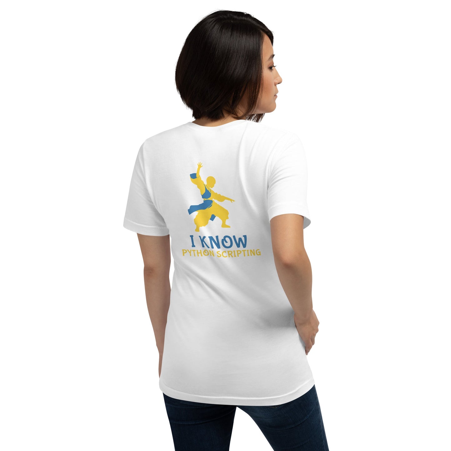 I Know Python Scripting - Unisex t-shirt ( Back Print ) by DarkByteGear