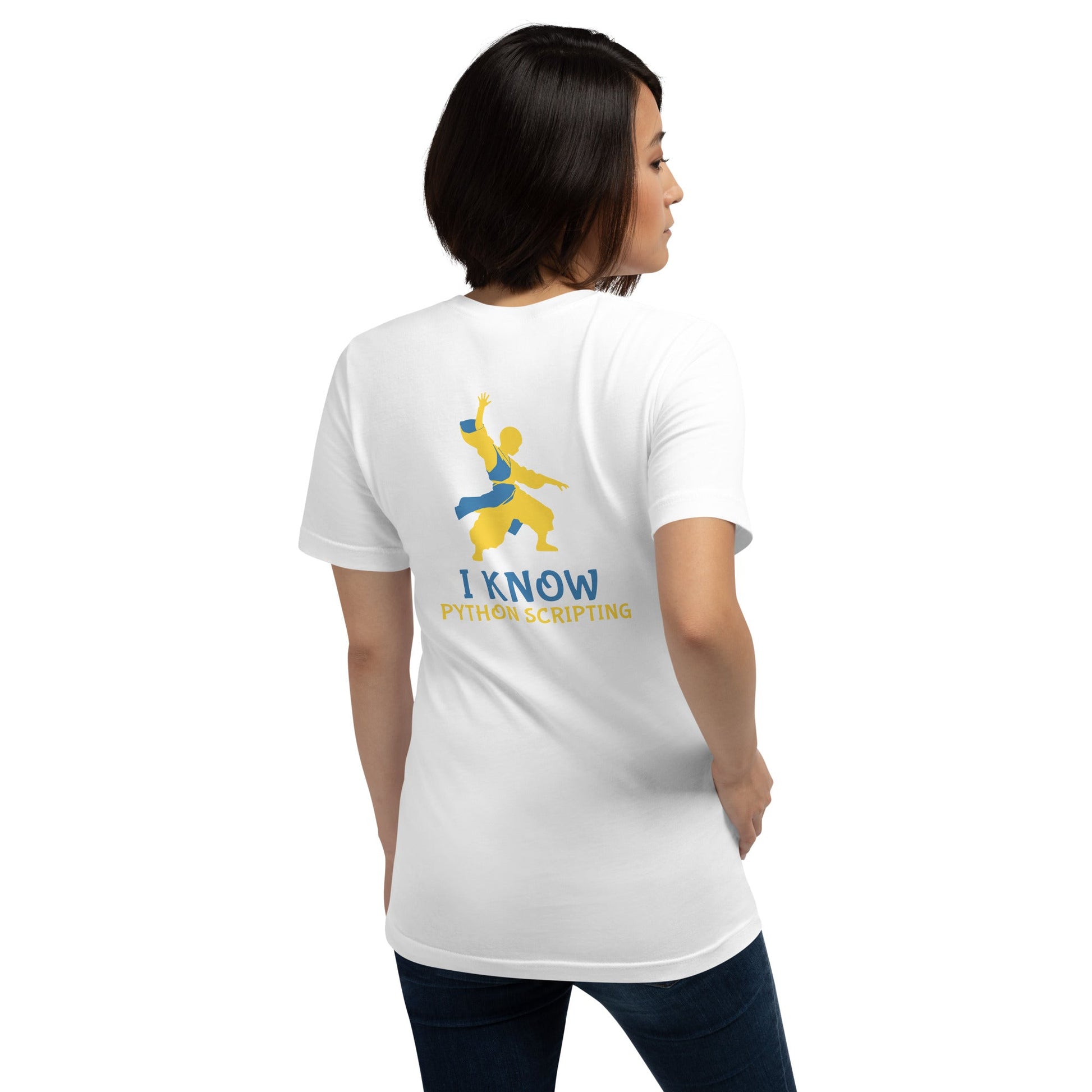 I Know Python Scripting - Unisex t-shirt ( Back Print ) by DarkByteGear