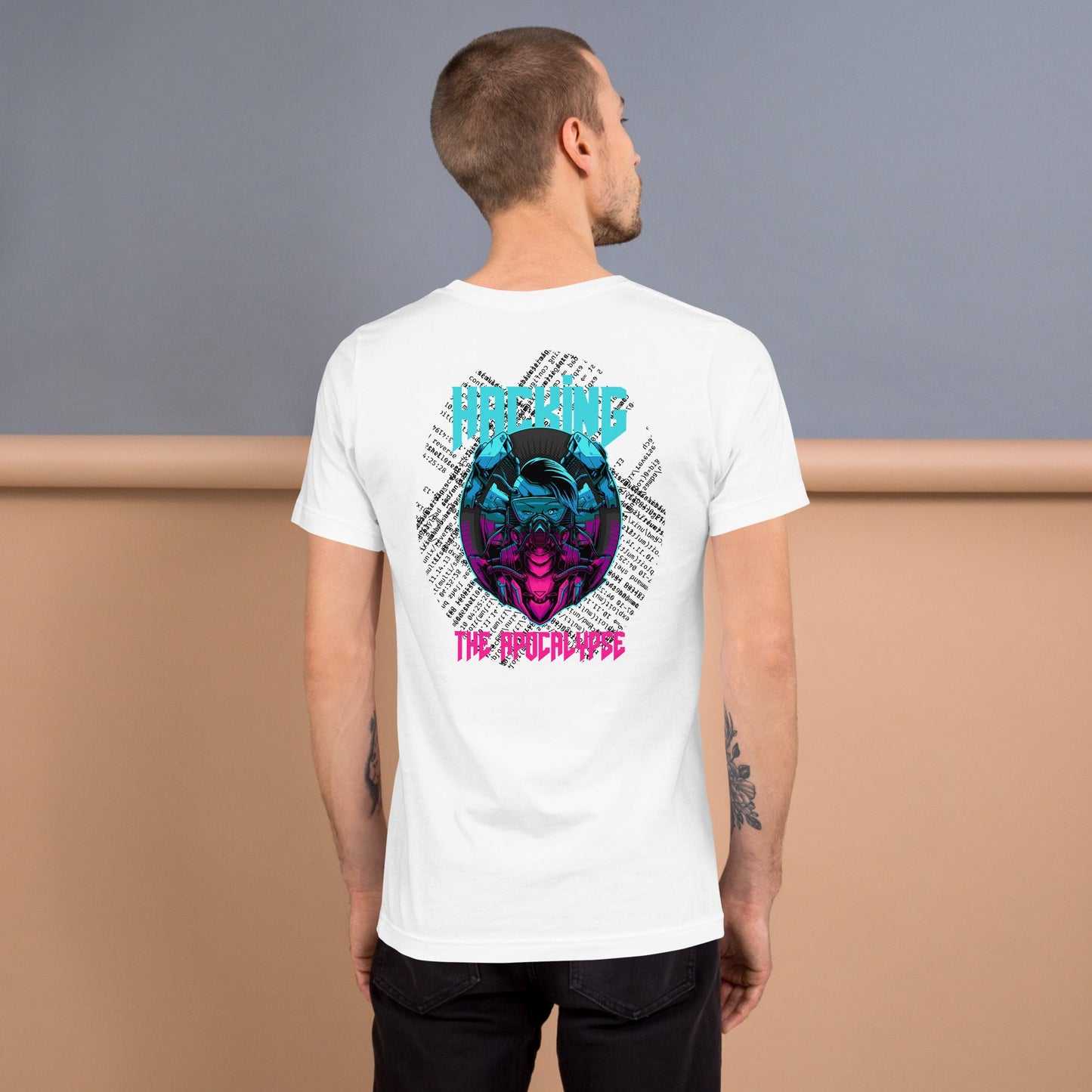 Hacking the apocalypse V2 - Unisex t-shirt ( Back Print ) by DarkByteGear