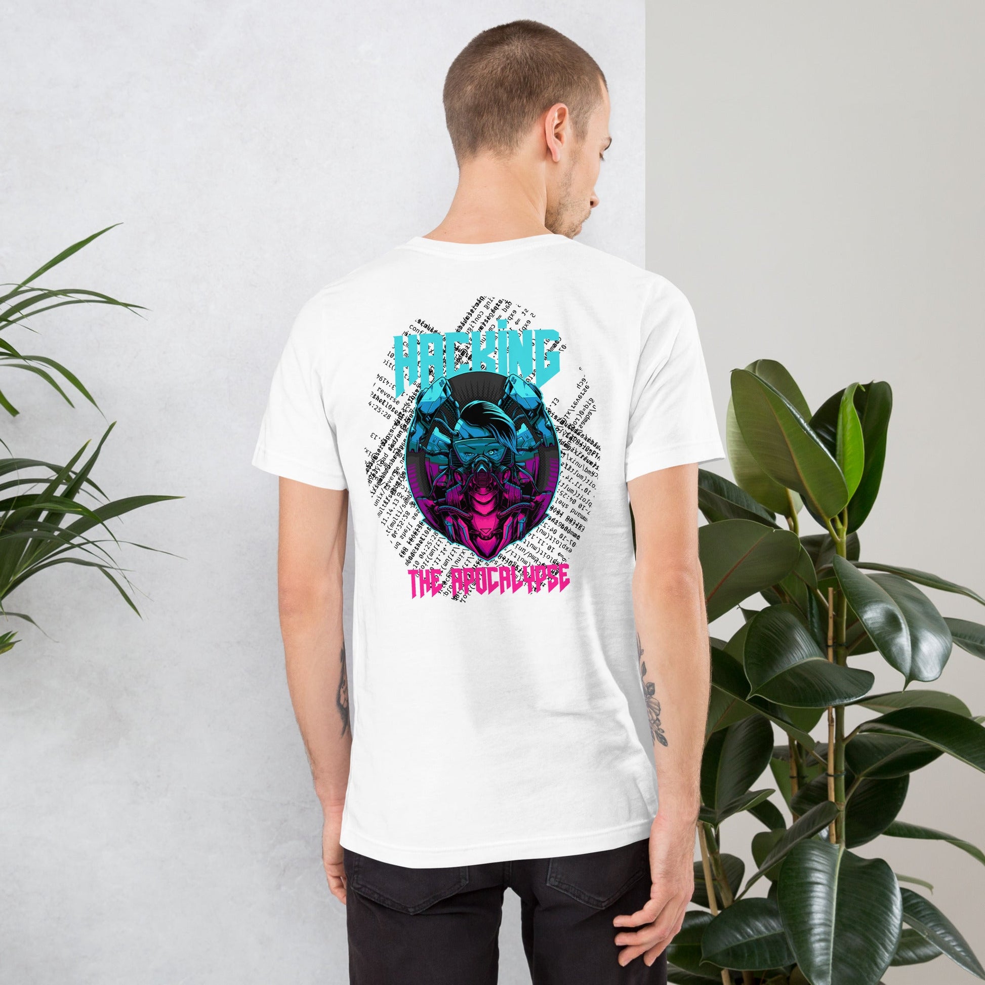 Hacking the apocalypse V2 - Unisex t-shirt ( Back Print ) by DarkByteGear