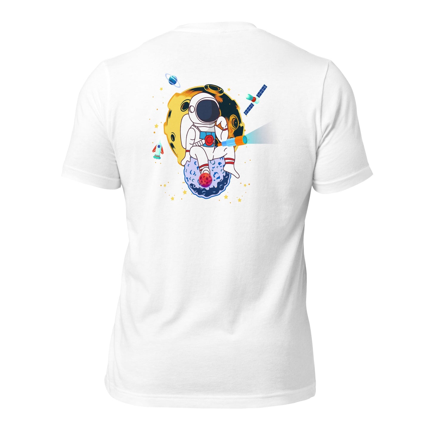 Astranaut catching stars - Unisex t-shirt ( Back Print ) by DarkByteGear