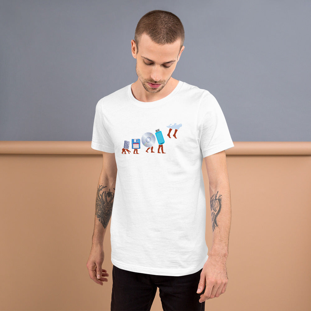 Evolution of data storage - Unisex t-shirt by DarkByteGear