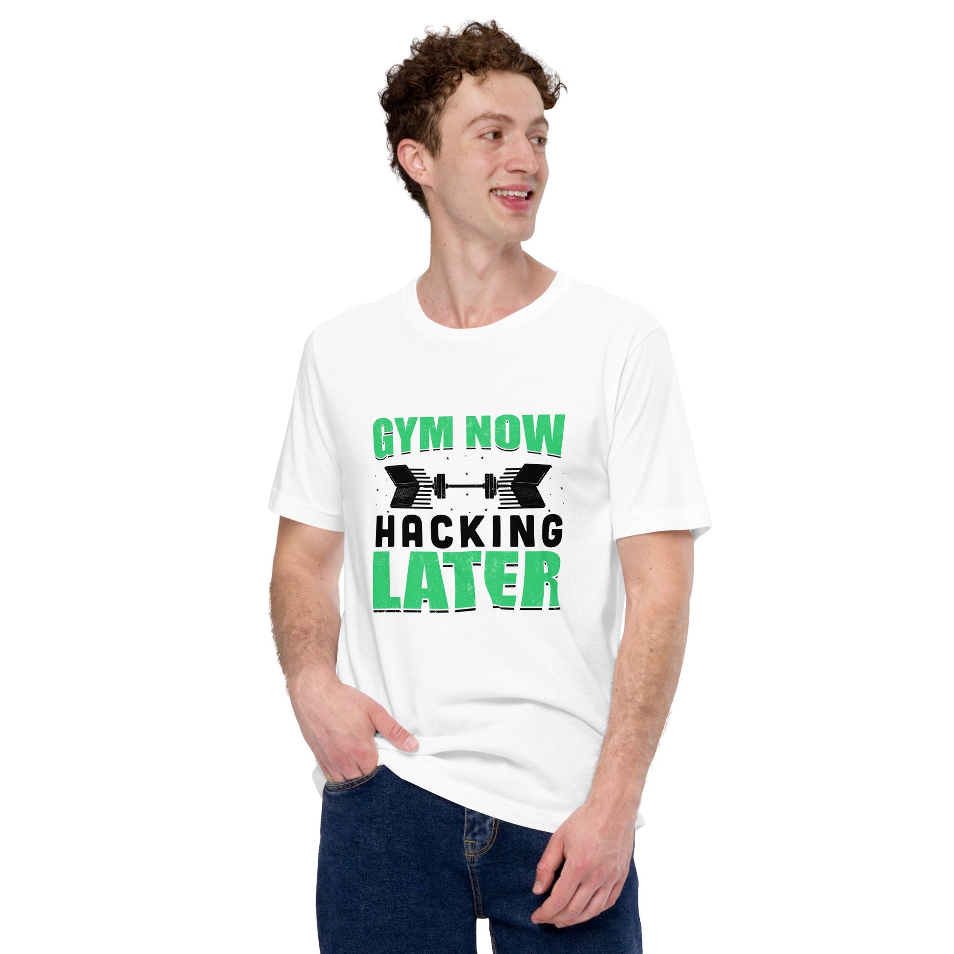 Gym now, hacking later - Unisex t-shirt by DarkByteGear