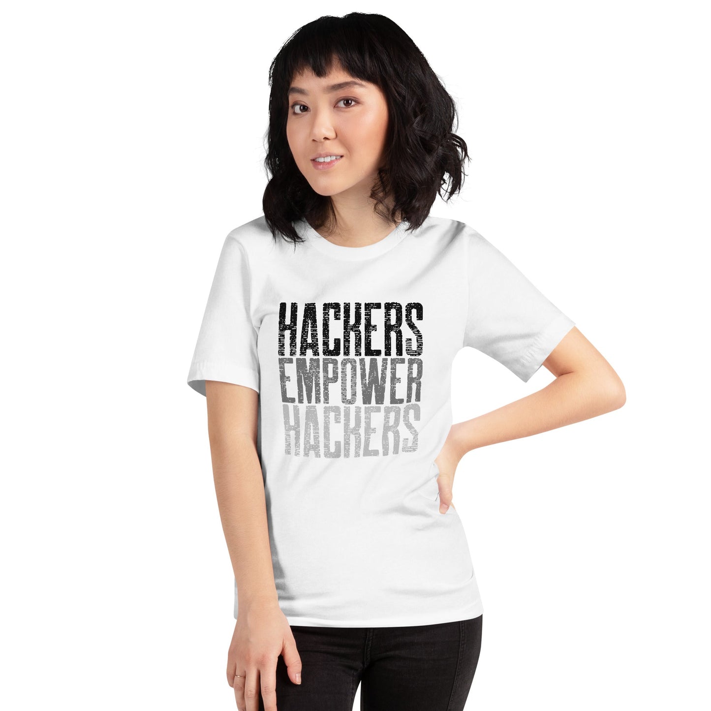 Hackers Empower Hackers V1 - Unisex t-shirt by DarkByteGear