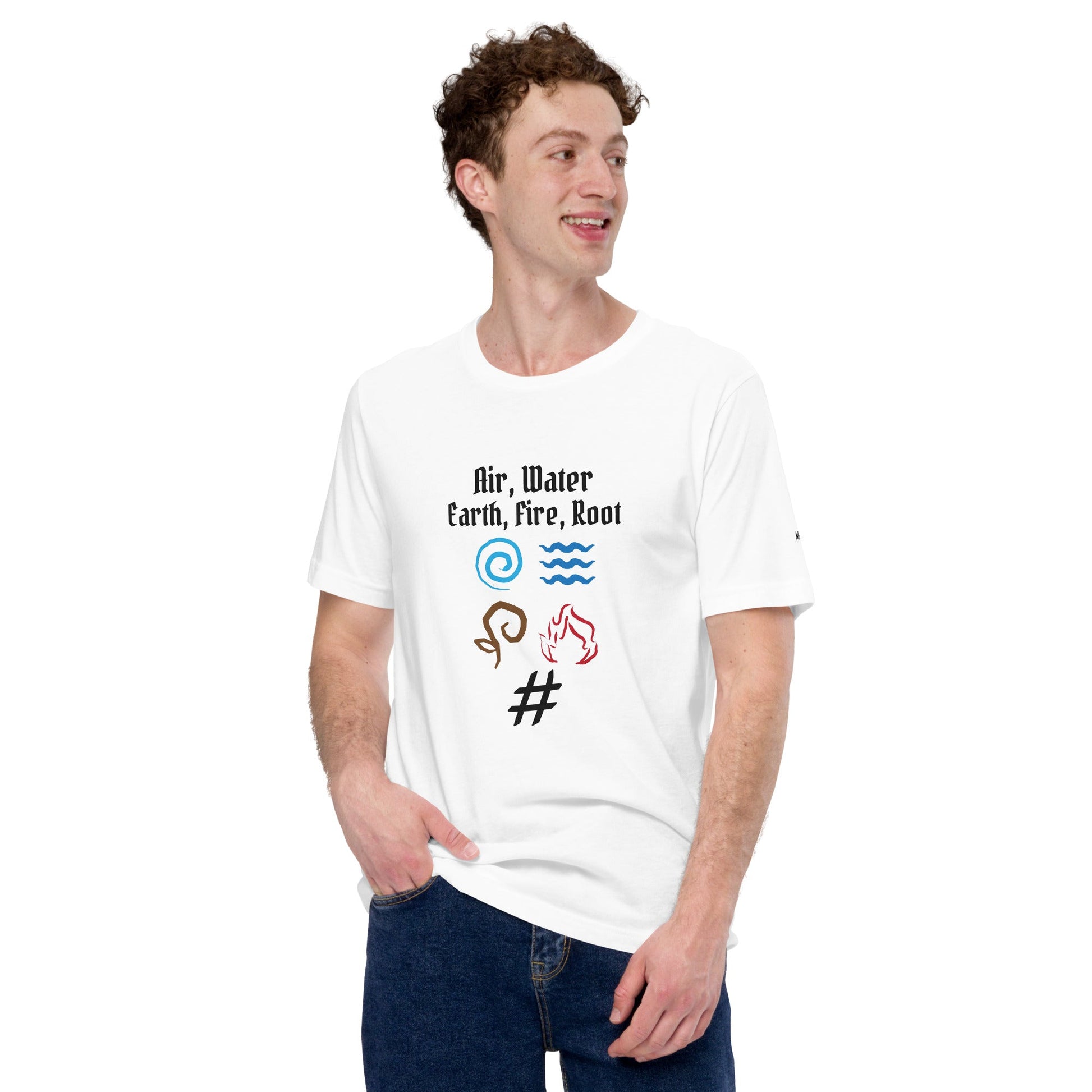 Air, Water, Earth, Fire, Root - Unisex t-shirt by DarkByteGear