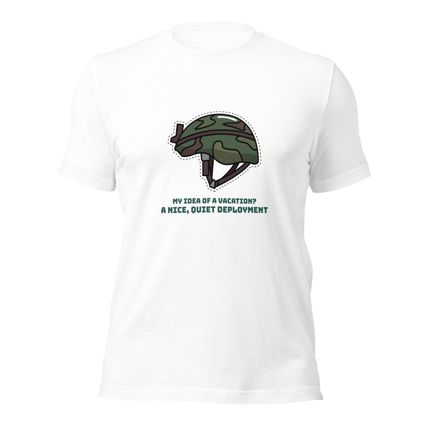 My idea of a vacation? A nice, quiet deployment - Unisex t-shirt by DarkByteGear