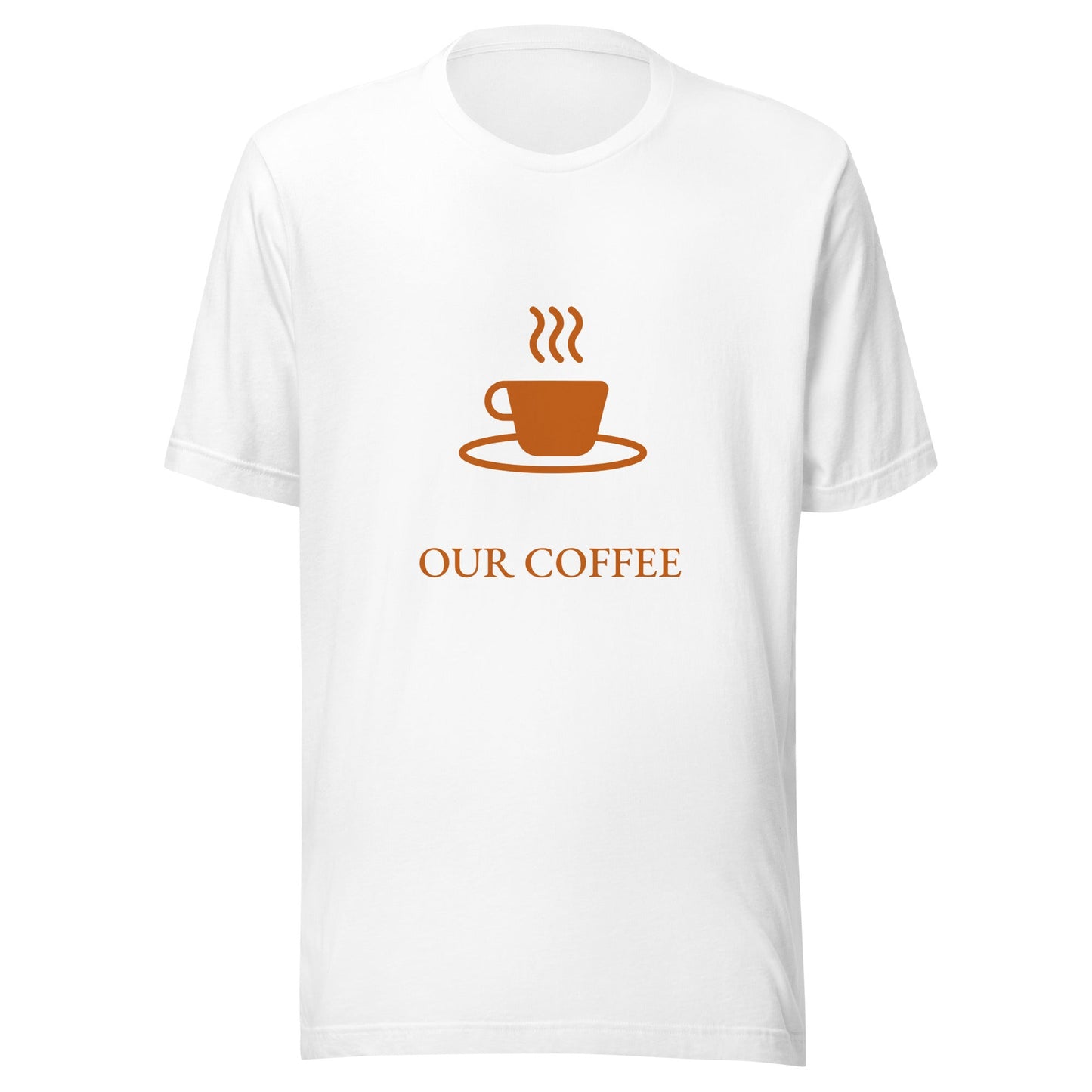In cryptography, we trust... our coffee (Orange Text) - Unisex t-shirt by DarkByteGear