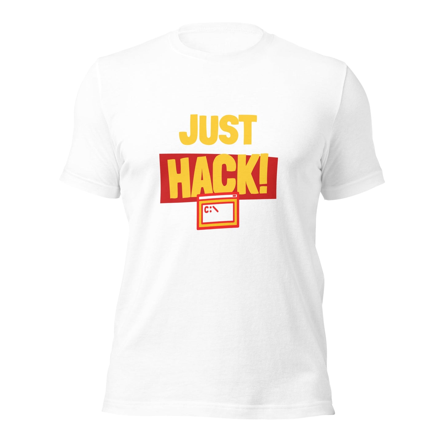 Just Hack (Yellow Text) - Unisex t-shirt by DarkByteGear