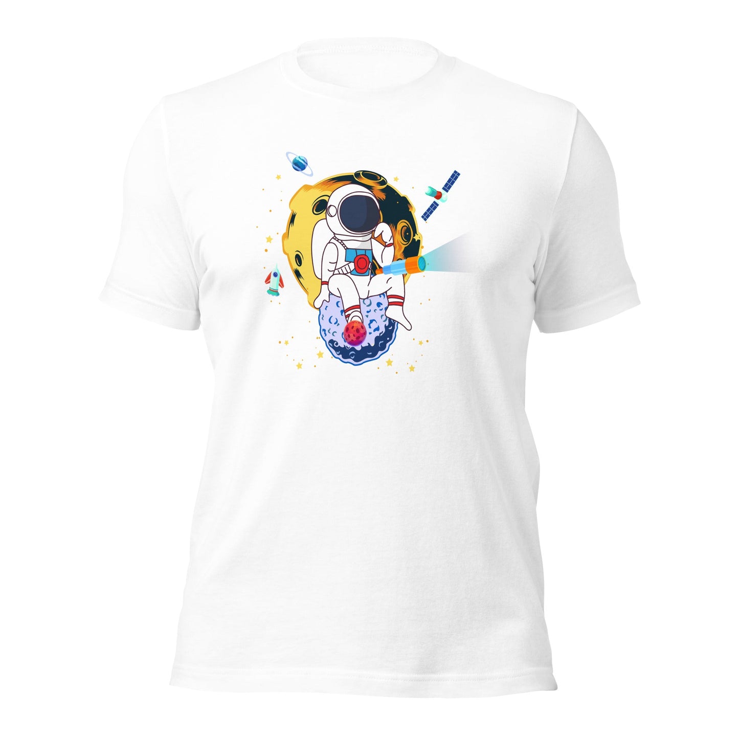 Astranaut catching stars - Unisex t-shirt by DarkByteGear