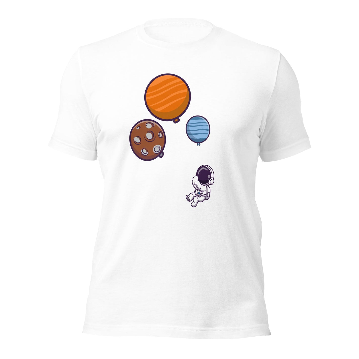 Astronaut with Balloons in Space - Unisex T-shirt by DarkByteGear