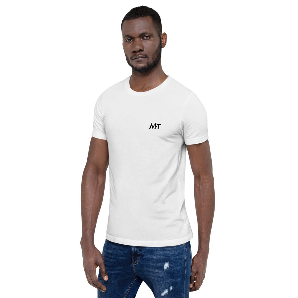 I'm here because you broke something - Short-Sleeve Unisex T-Shirt (back print) by DarkByteGear