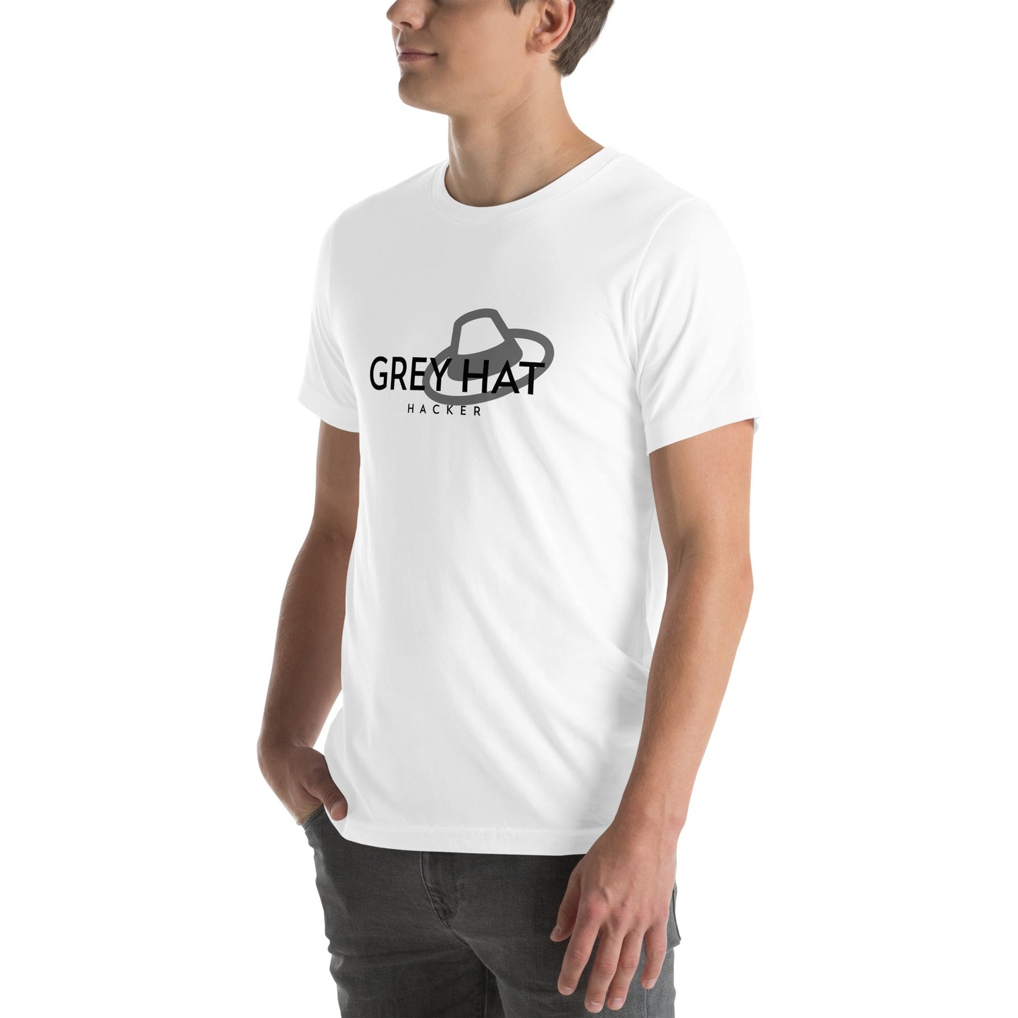 Grey Hat Hacker - Short-Sleeve Unisex T-Shirt by DarkByteGear