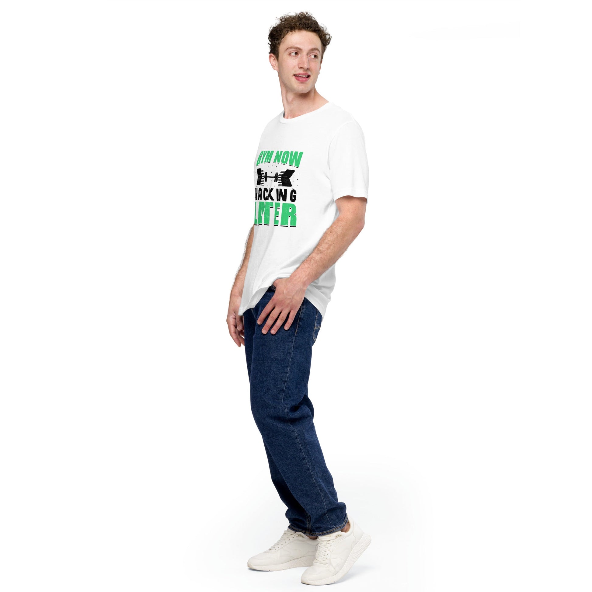 Gym now, hacking later - Unisex t-shirt by DarkByteGear