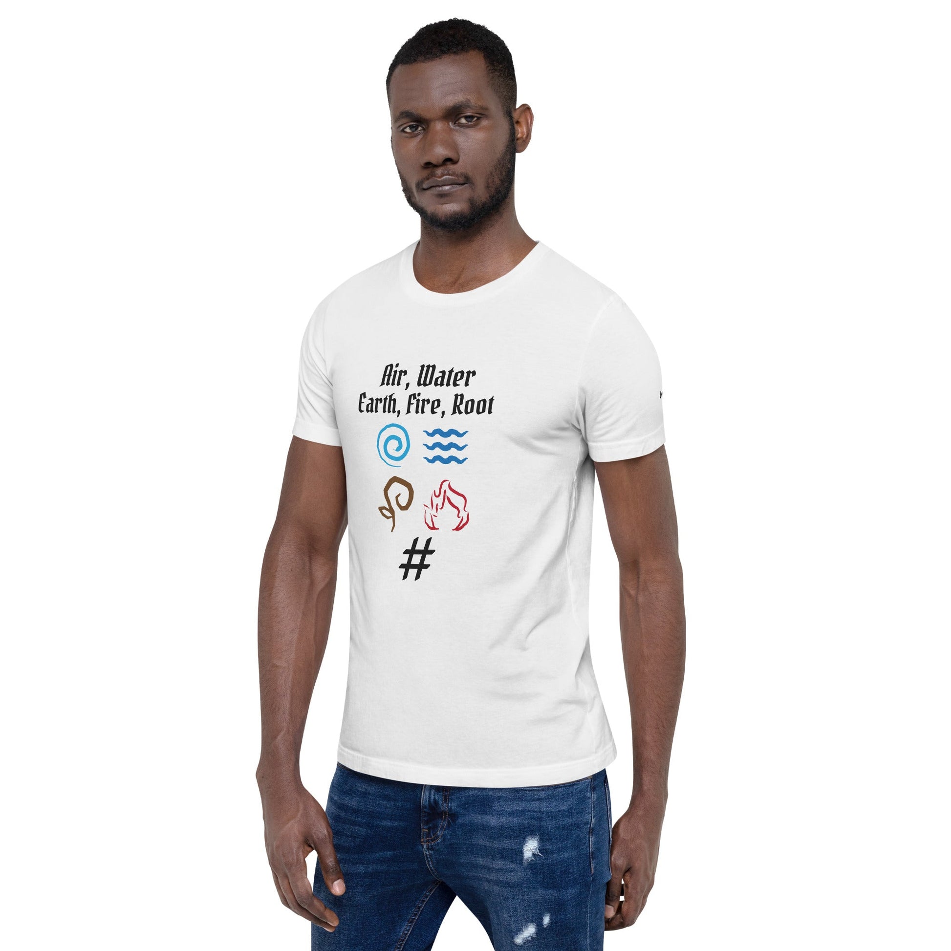Air, Water, Earth, Fire, Root - Unisex t-shirt by DarkByteGear