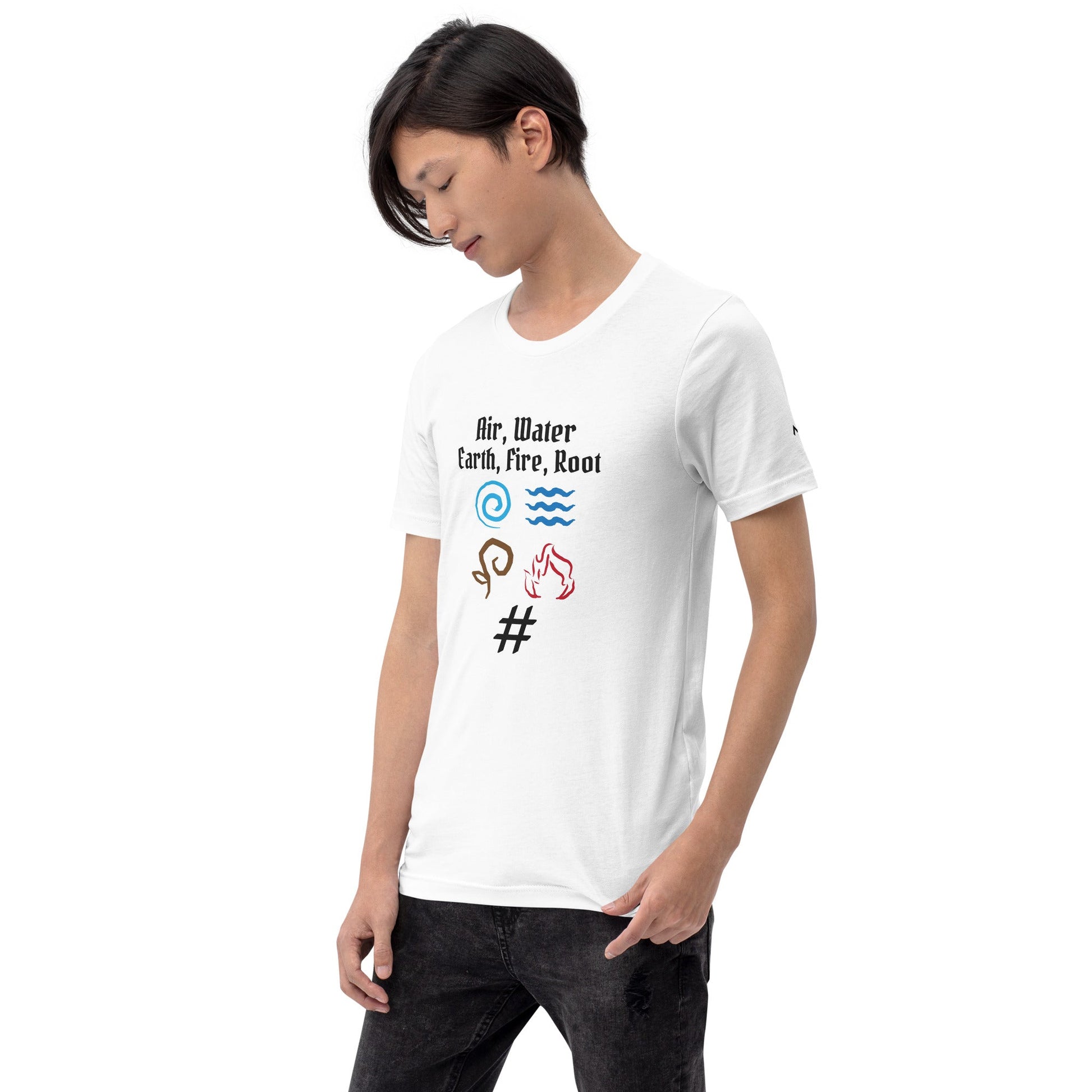 Air, Water, Earth, Fire, Root - Unisex t-shirt by DarkByteGear