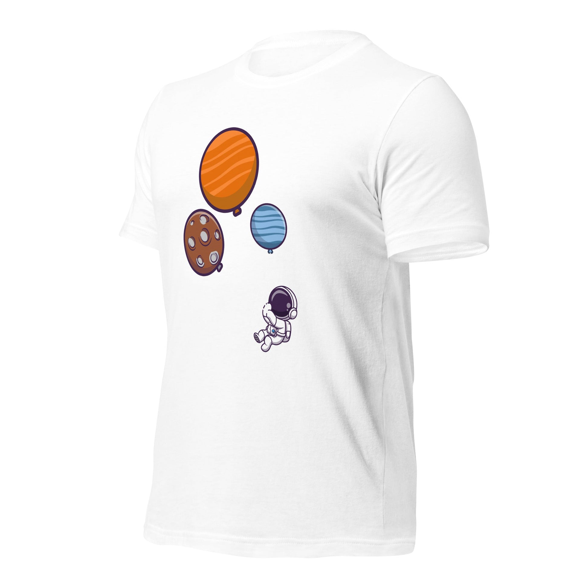 Astronaut with Balloons in Space - Unisex T-shirt by DarkByteGear