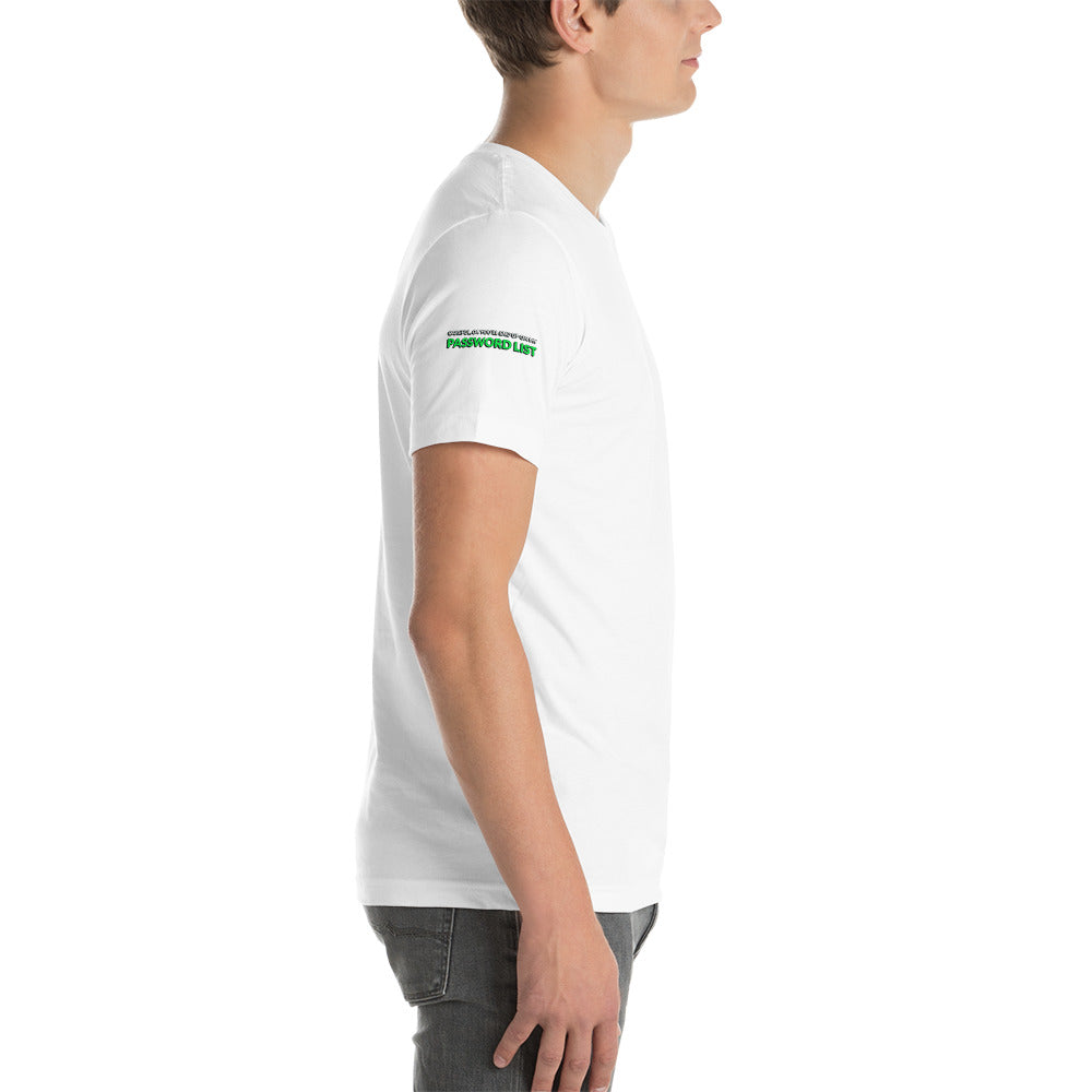 Password List - Short-Sleeve Unisex T-Shirt (all sides print) by DarkByteGear