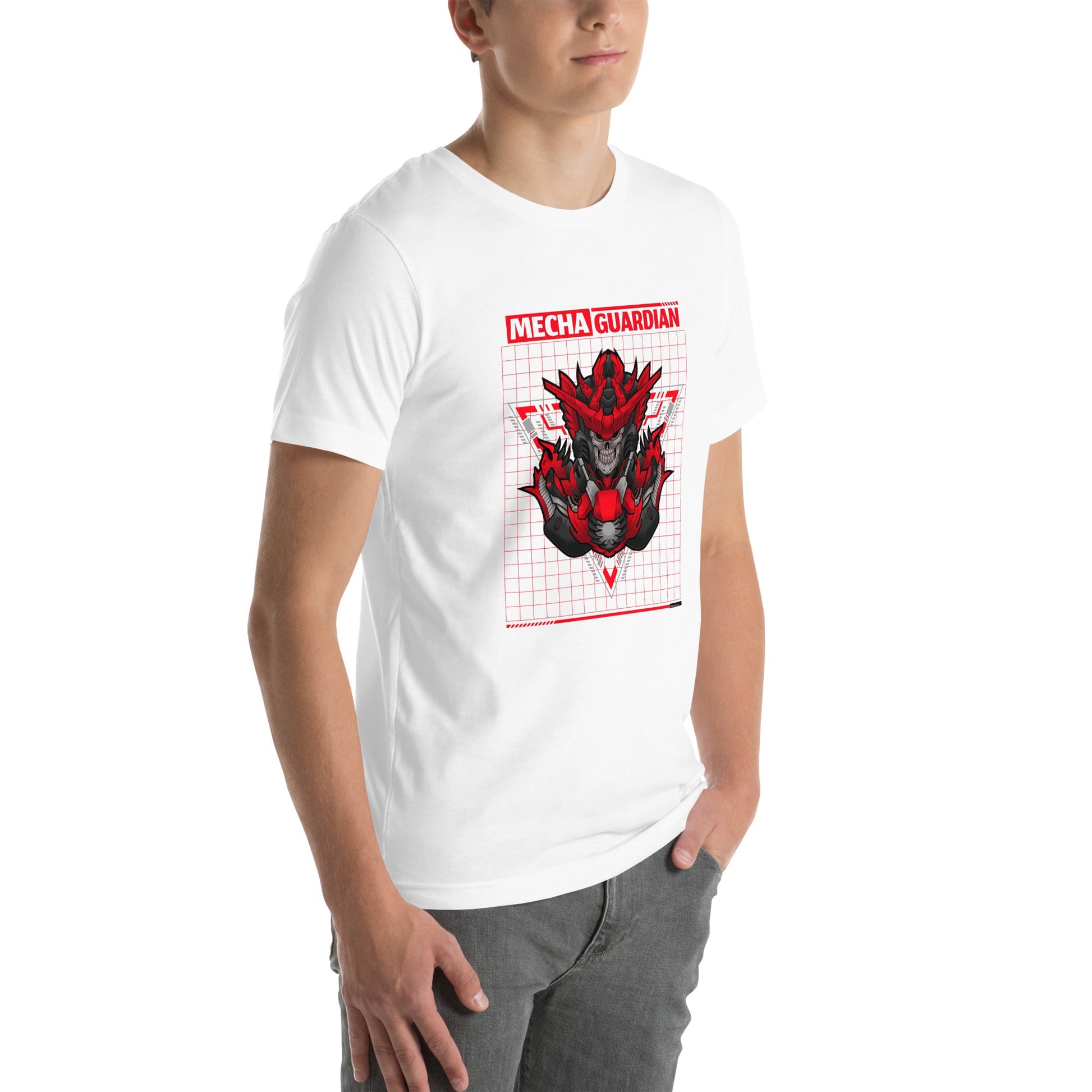 Red Mecha Guardian - Unisex t-shirt by DarkByteGear