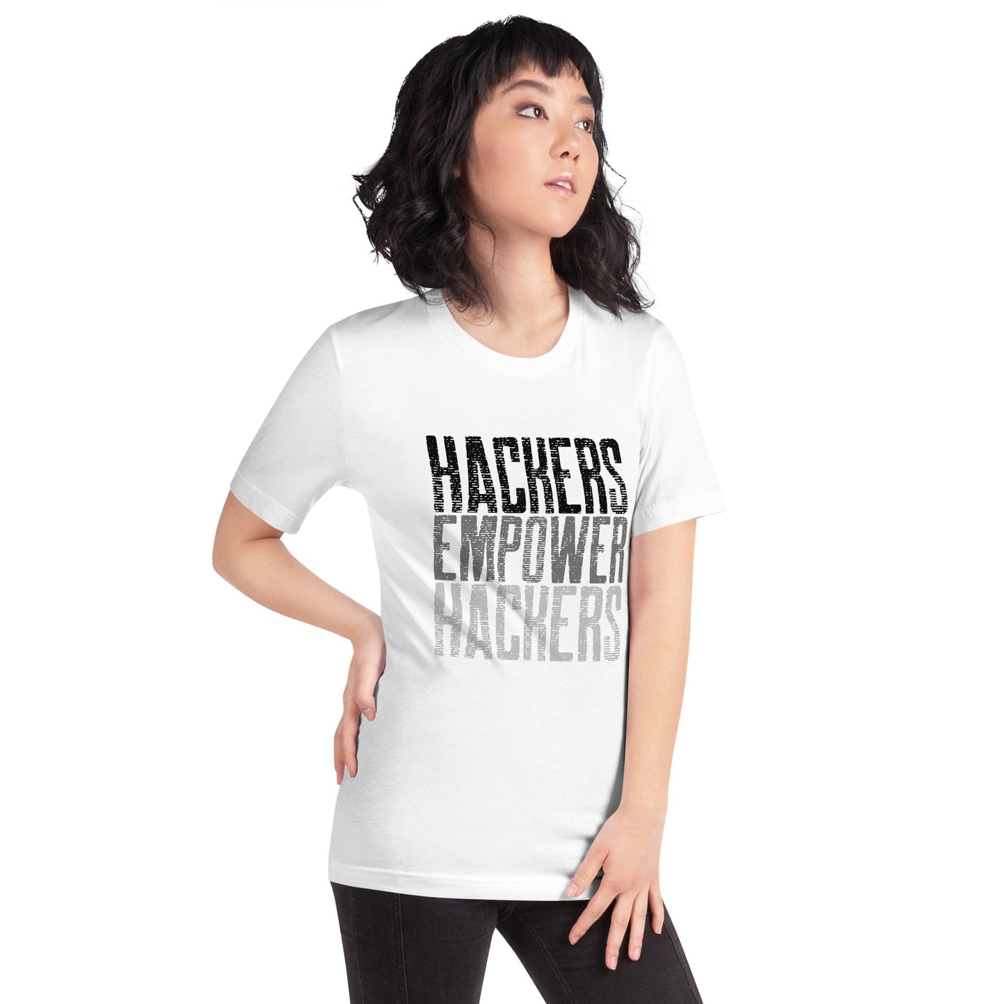 Hackers Empower Hackers V1 - Unisex t-shirt by DarkByteGear