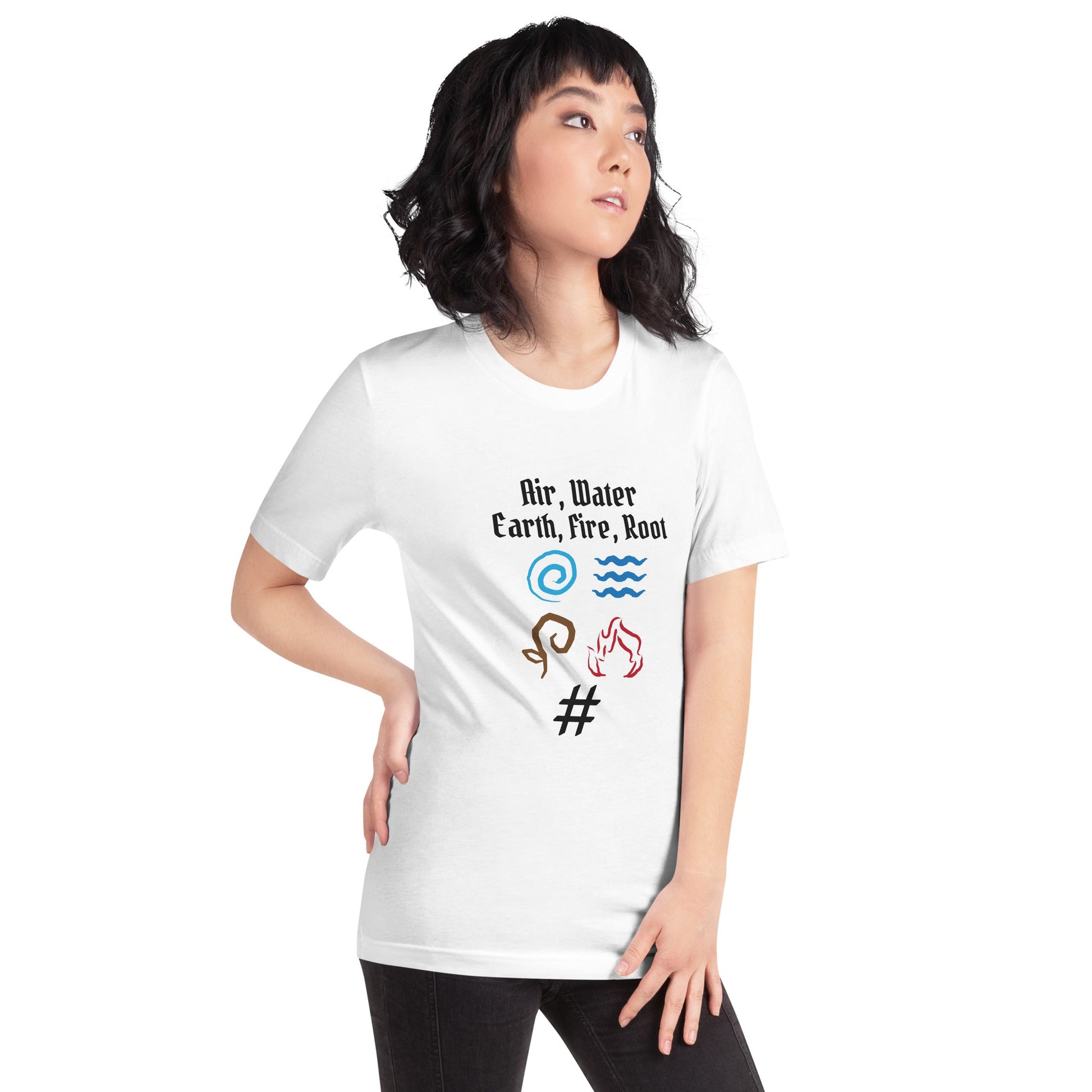 Air, Water, Earth, Fire, Root - Unisex t-shirt by DarkByteGear