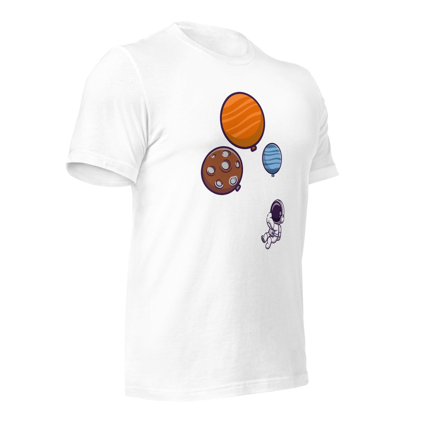 Astronaut with Balloons in Space - Unisex T-shirt by DarkByteGear