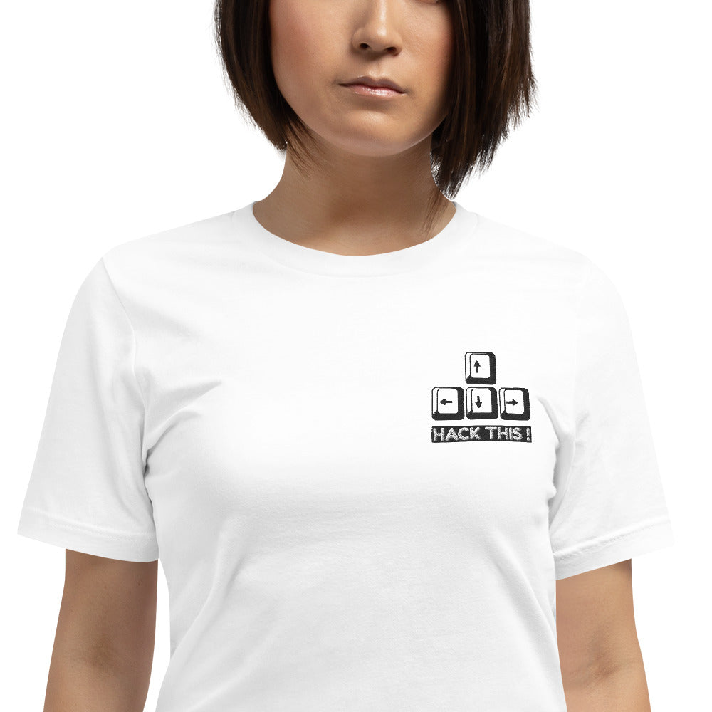 Hack this - Short-Sleeve Unisex T-Shirt (embroidery) by DarkByteGear