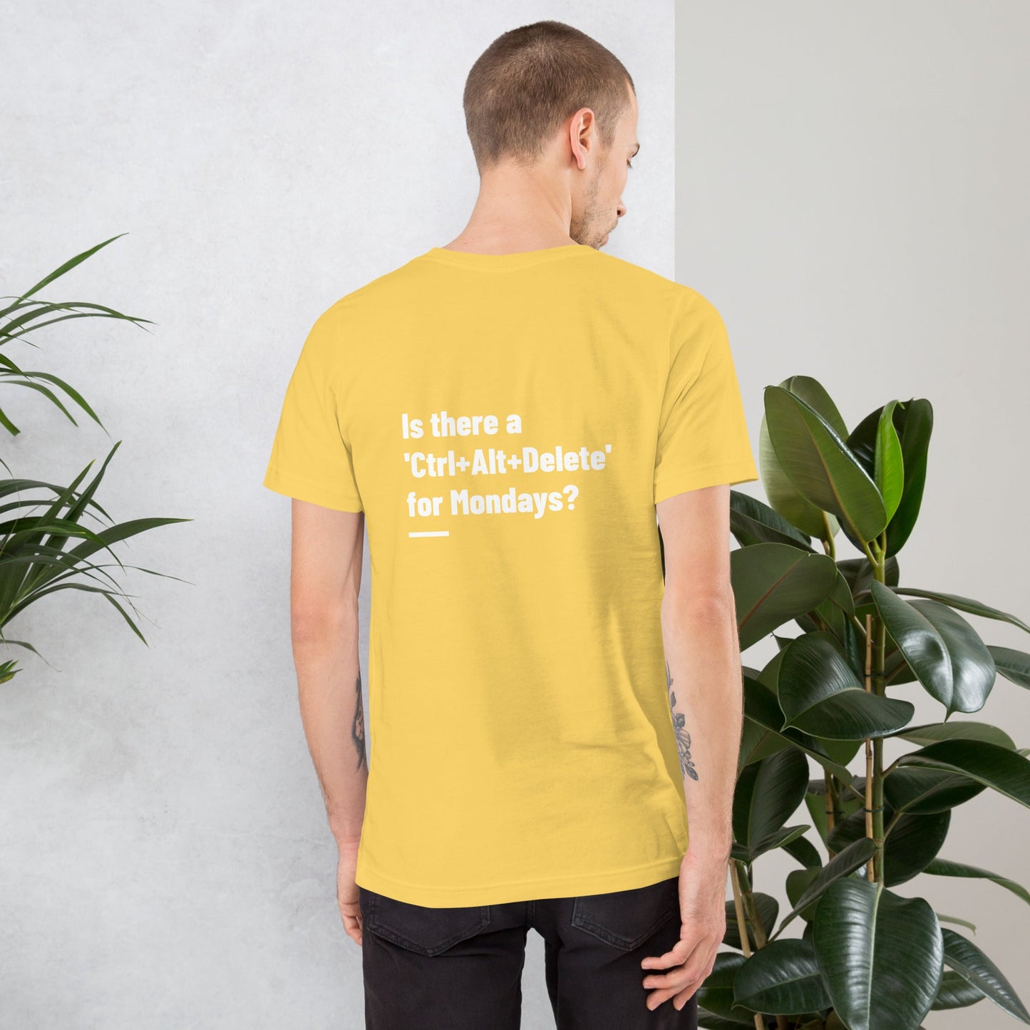 Is there a 'Ctrl+Alt+Delete' for Mondays? - Unisex t-shirt ( Back Print ) by DarkByteGear