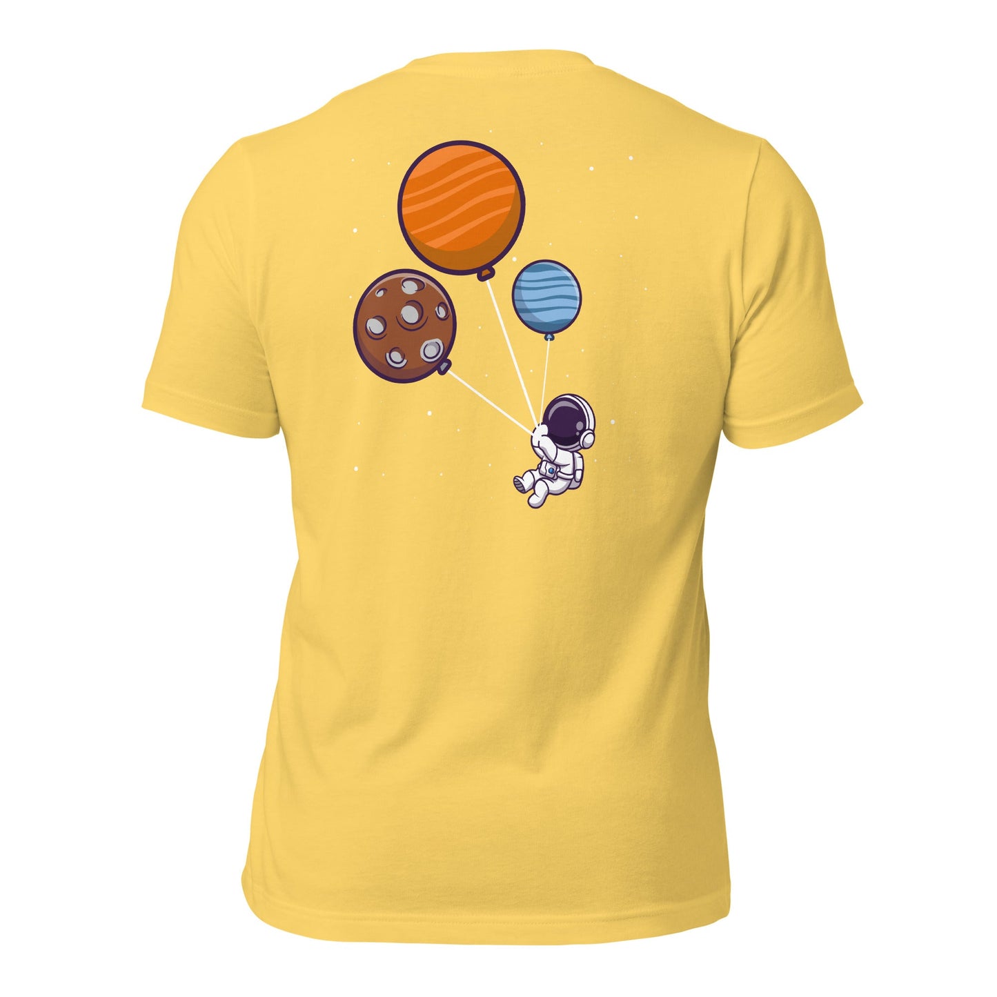 Astronaut with Balloons in Space - Unisex t-shirt ( Back Print ) by DarkByteGear