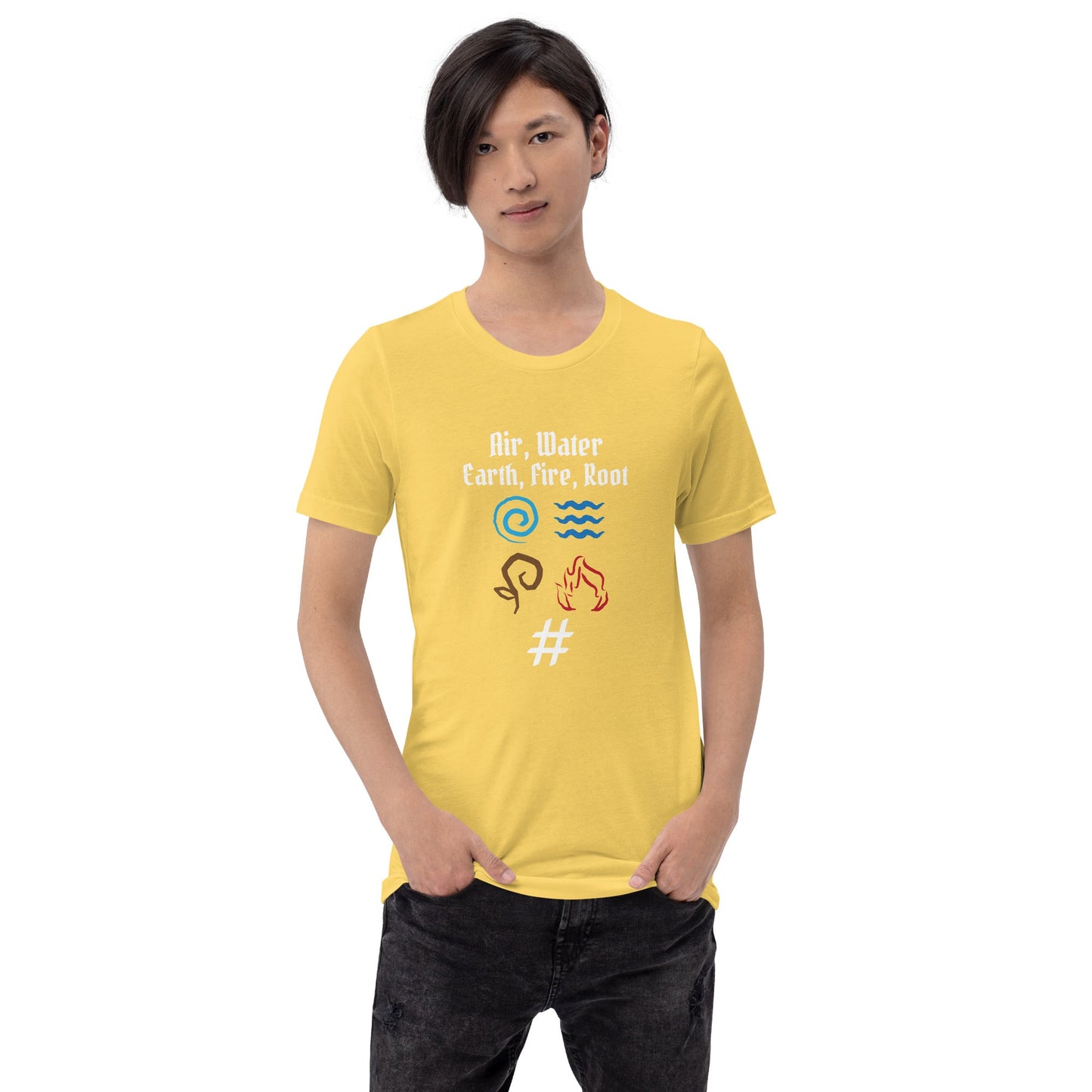 Air, Water, Earth, Fire, Root - Unisex t-shirt by DarkByteGear