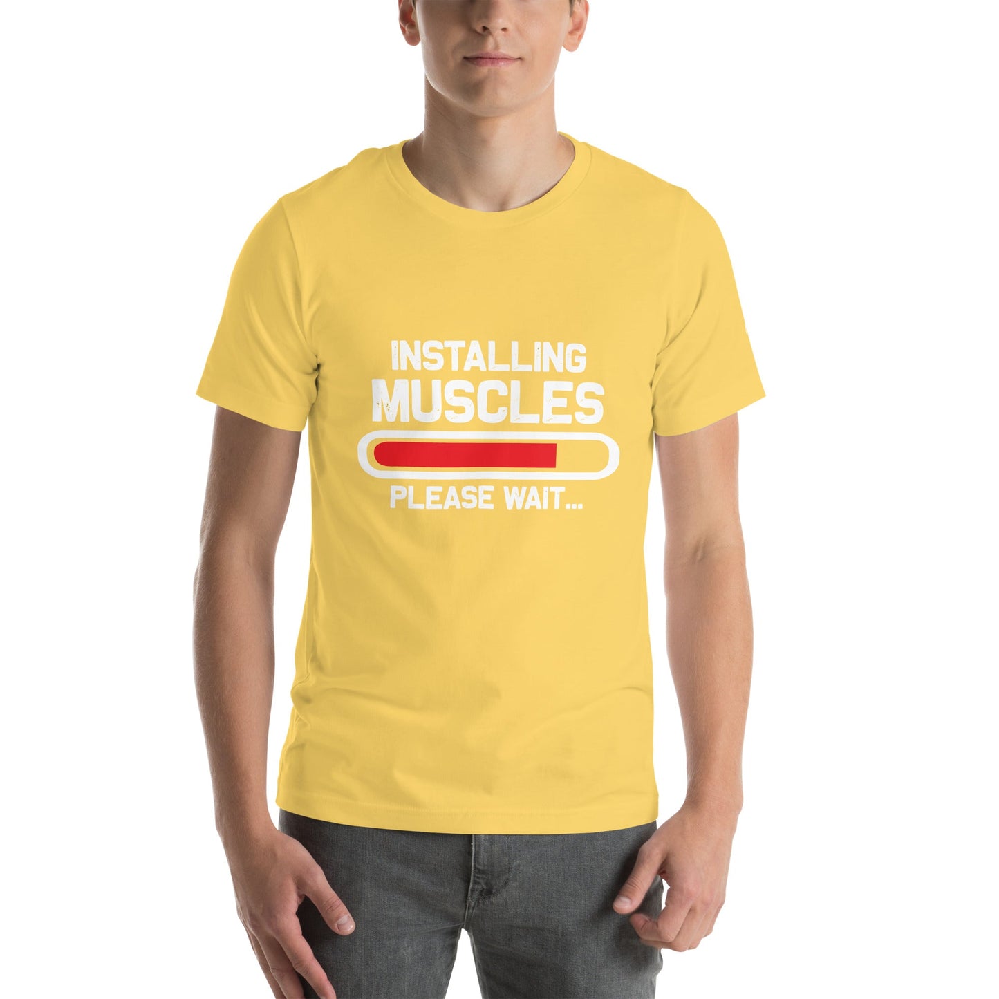 Installing Muscles Please Wait.... - Unisex t-shirt by DarkByteGear