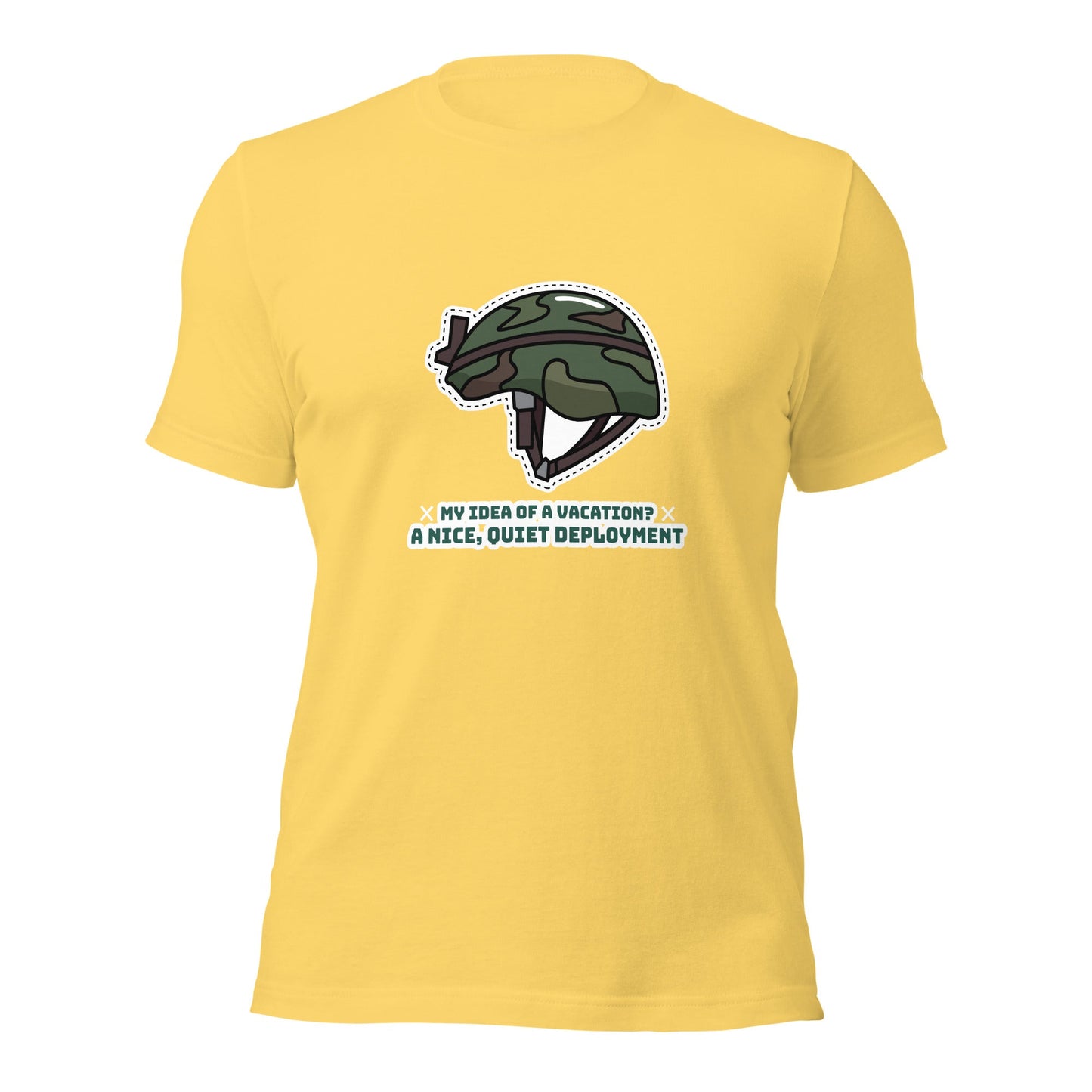 My idea of a vacation? A nice, quiet deployment - Unisex t-shirt by DarkByteGear
