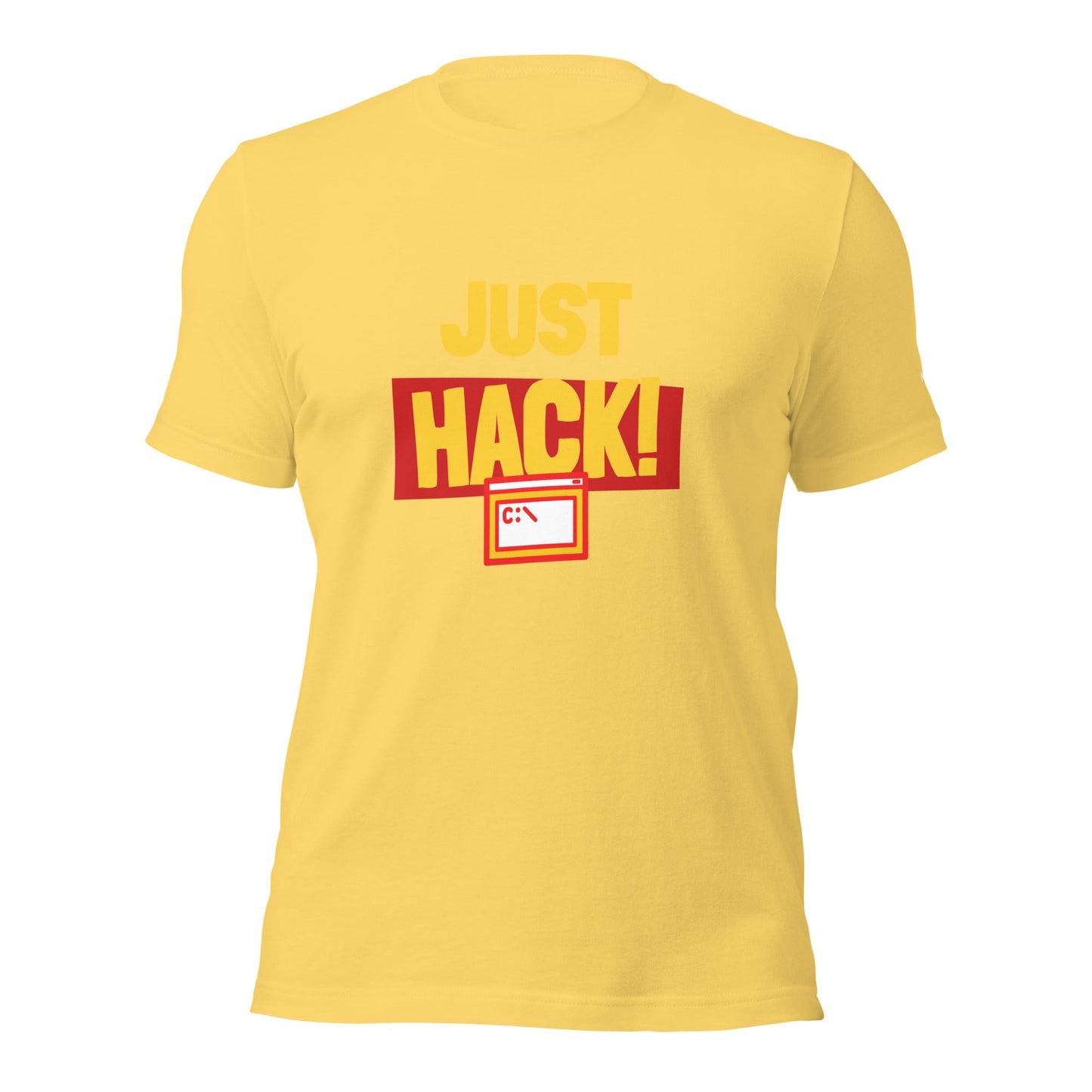 Just Hack (Yellow Text) - Unisex t-shirt by DarkByteGear