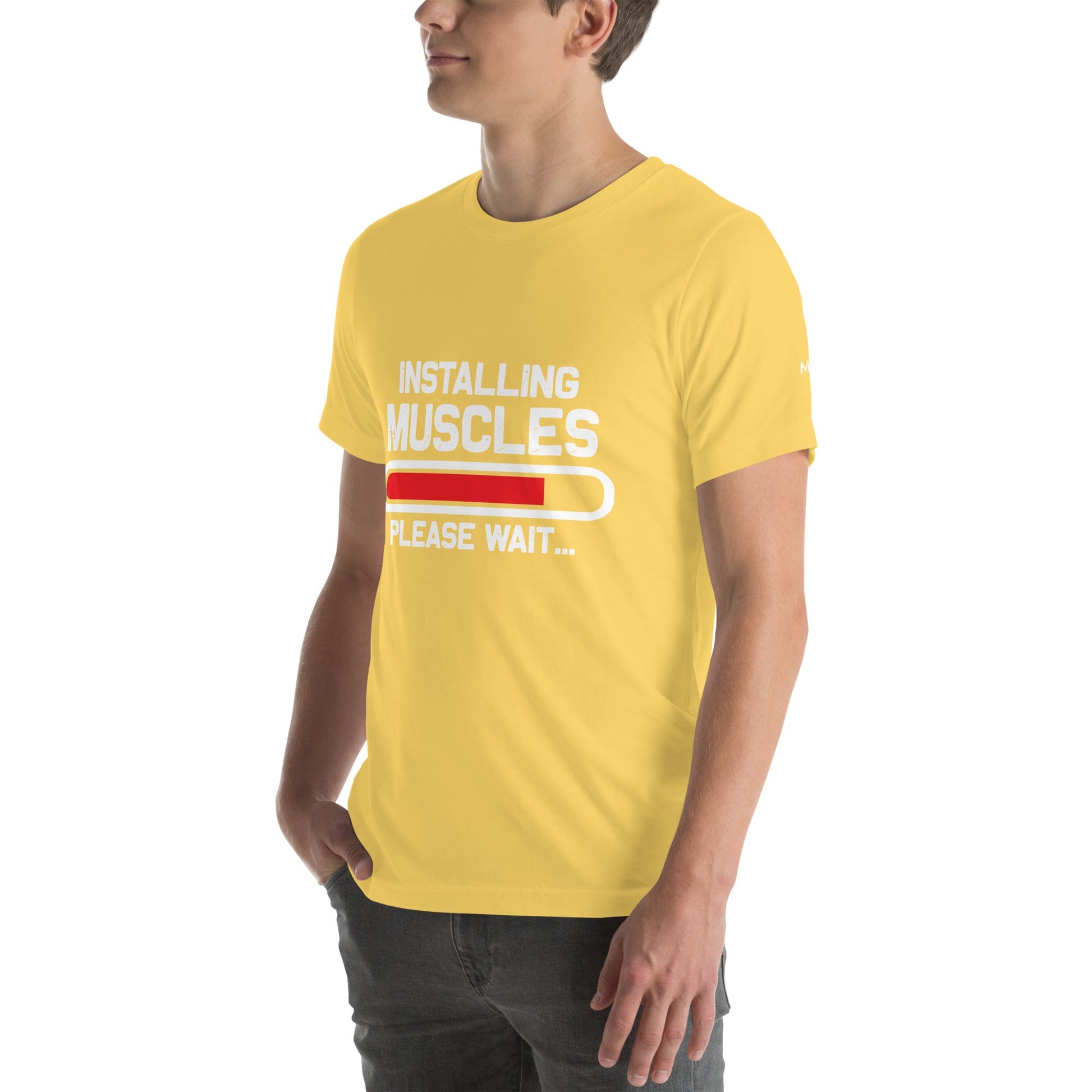 Installing Muscles Please Wait.... - Unisex t-shirt by DarkByteGear