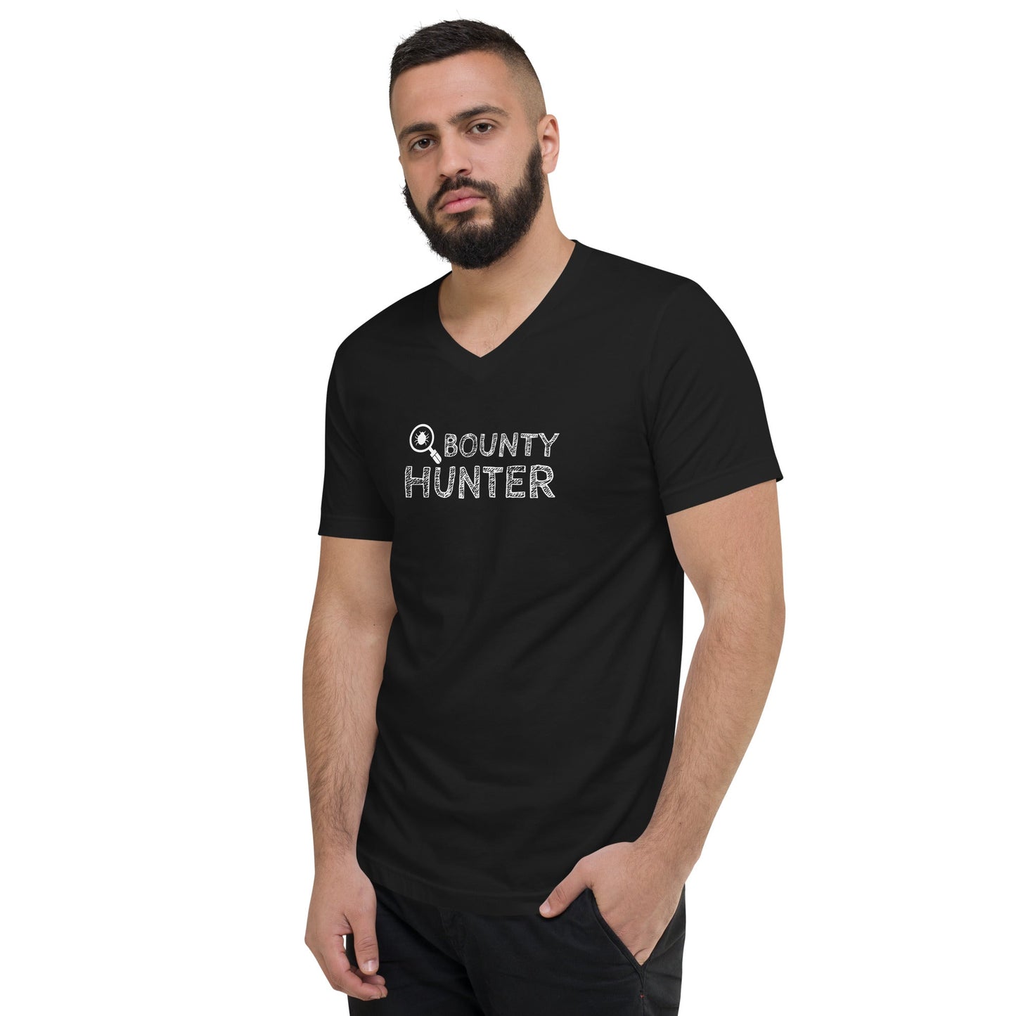 Bug bounty hunter - Unisex Short Sleeve V-Neck T-Shirt by DarkByteGear