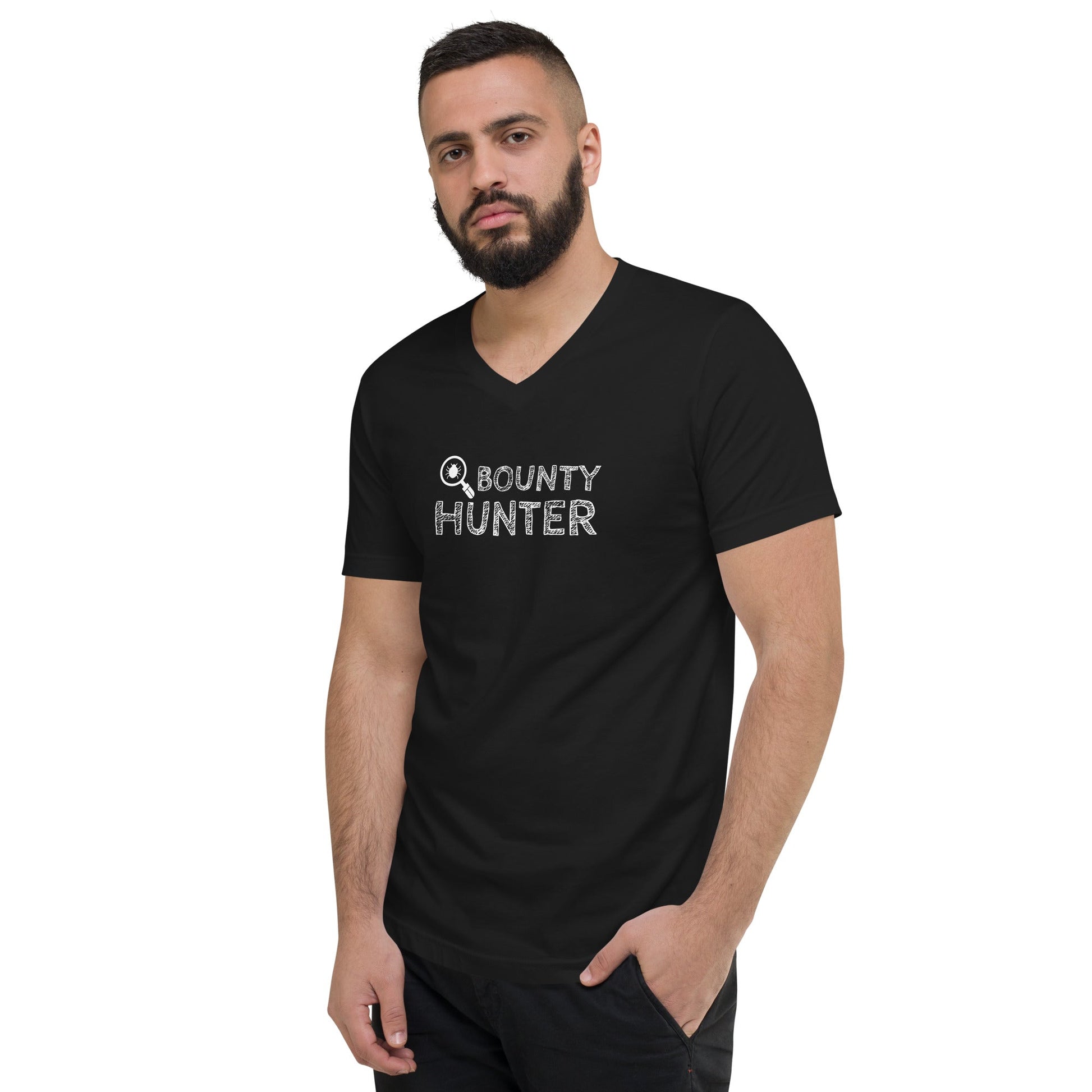 Bug bounty hunter - Unisex Short Sleeve V-Neck T-Shirt by DarkByteGear