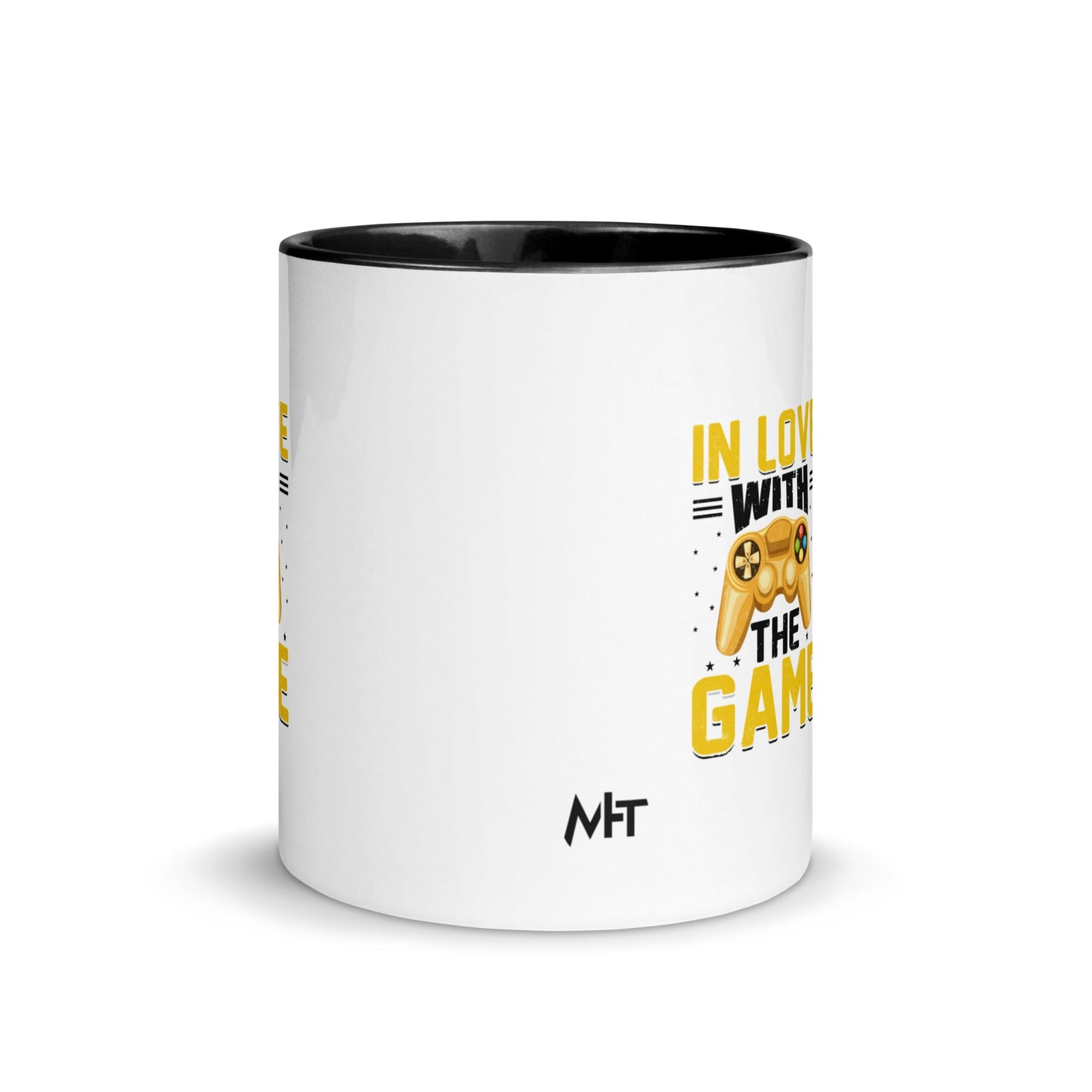 In Love With The Game in Dark Text - Mug with Color Inside by DarkByteGear