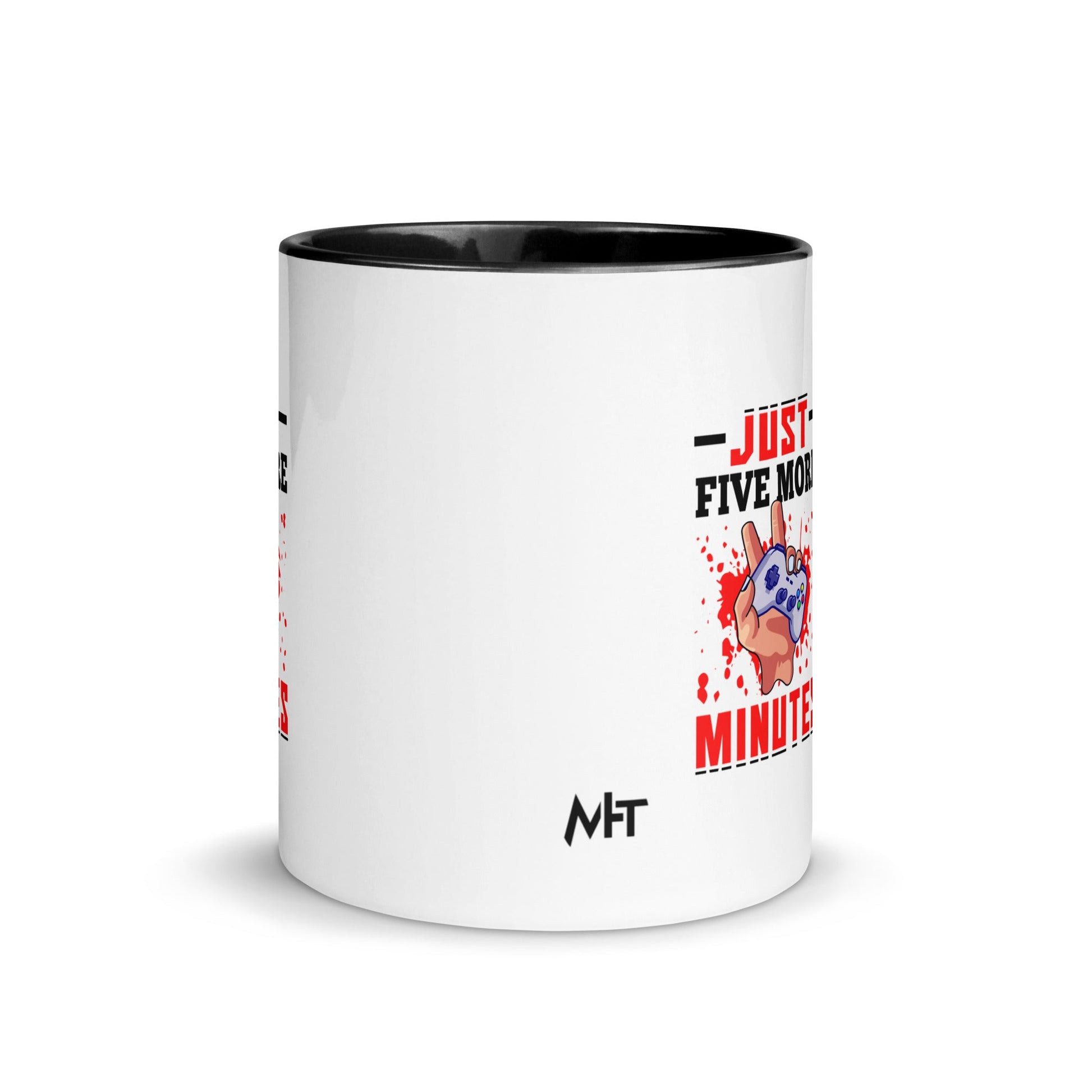Just 5 more Minutes Rima in Dark Text - Mug with Color Inside by DarkByteGear