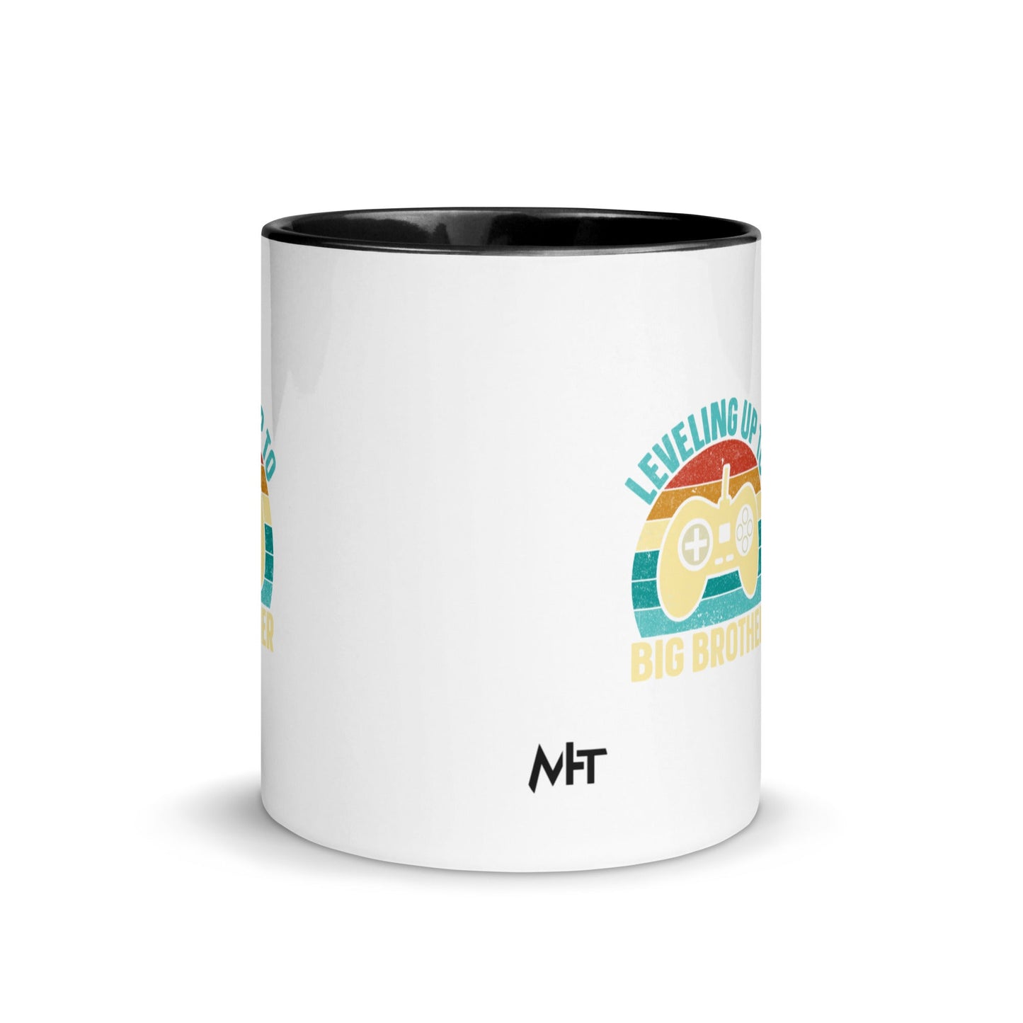 Levelling up to Big Brother V2 in Darker Shade - Mug with Color Inside by DarkByteGear
