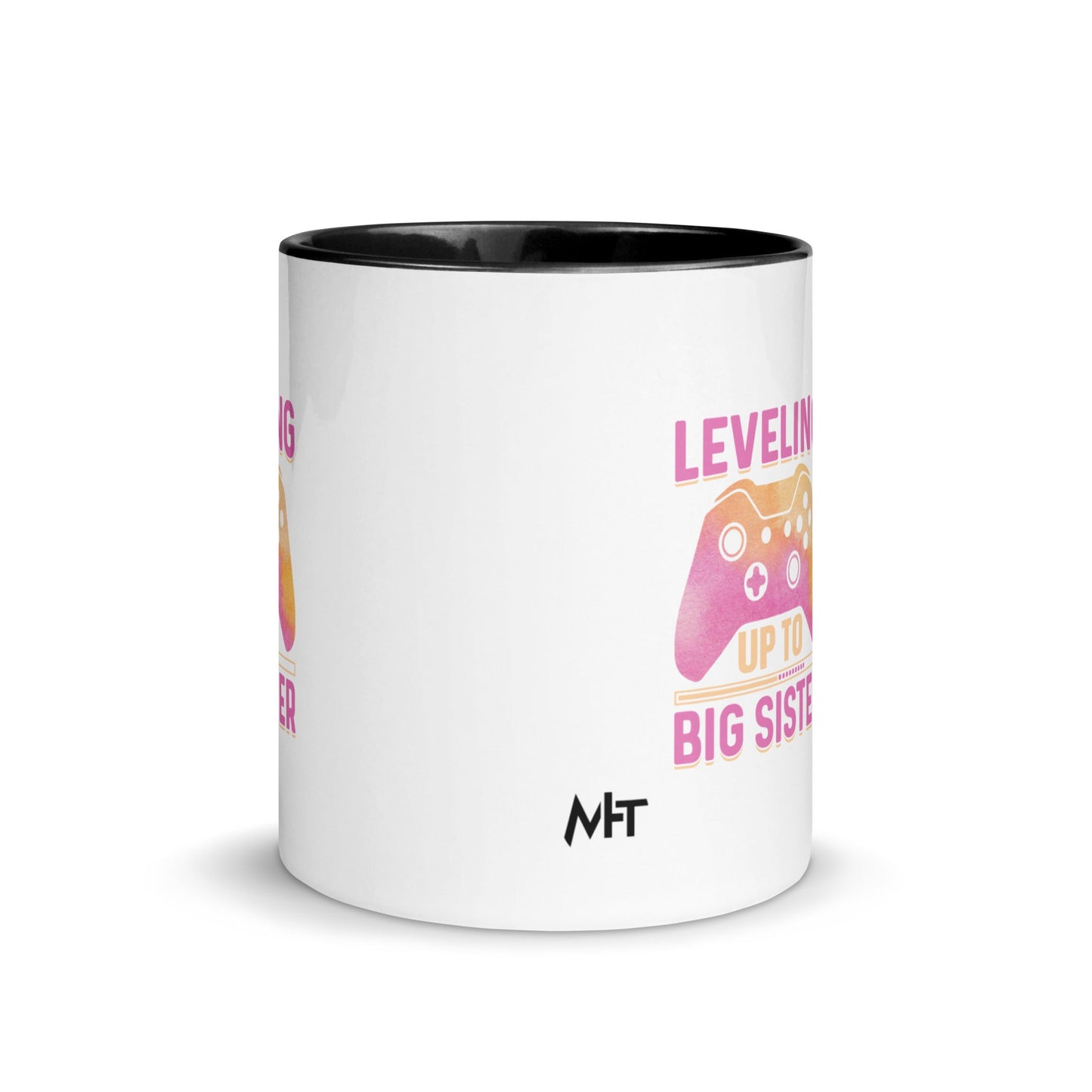 Levelling up to Big Sister for light color - Mug with Color Inside by DarkByteGear