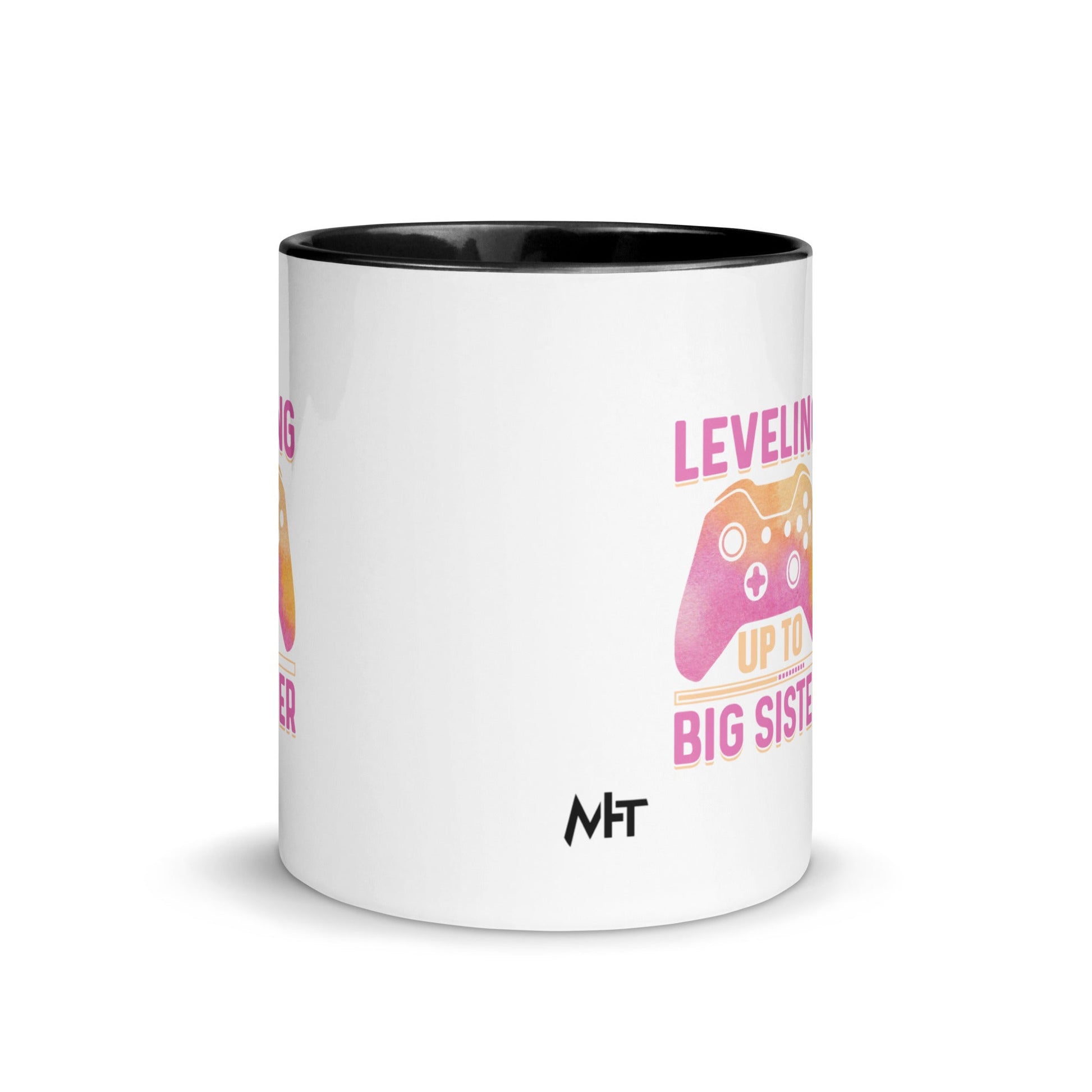 Levelling up to Big Sister for light color - Mug with Color Inside by DarkByteGear